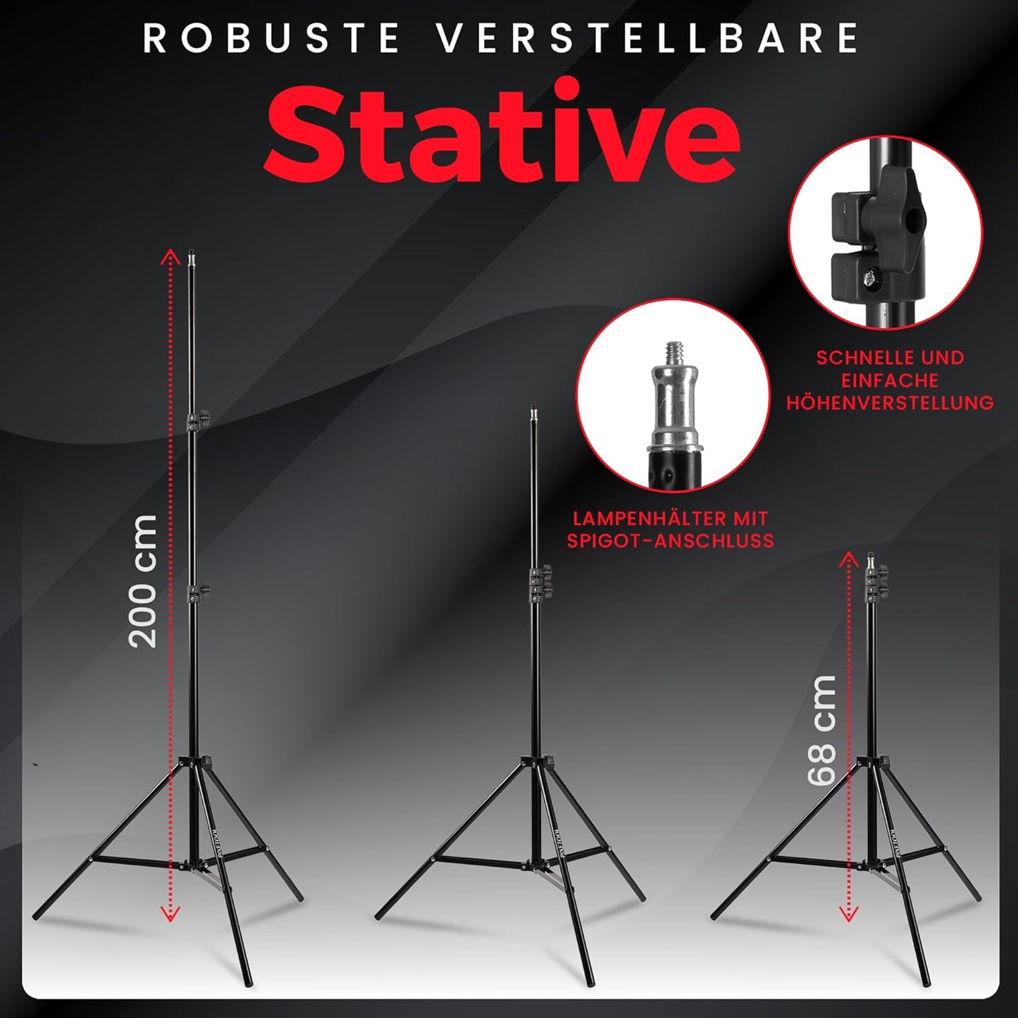 Softbox-Set mit LED-Lampen, Softbox Set