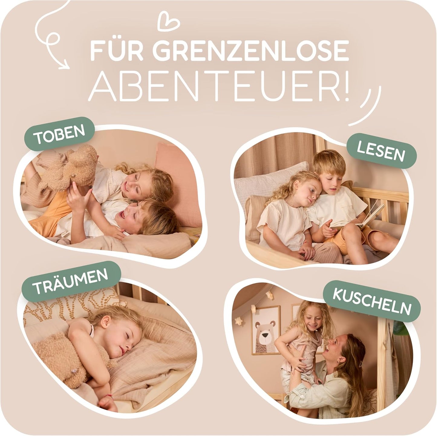 Hausbett-Himmel, Creme H320 x B135 cm (1er Pack)