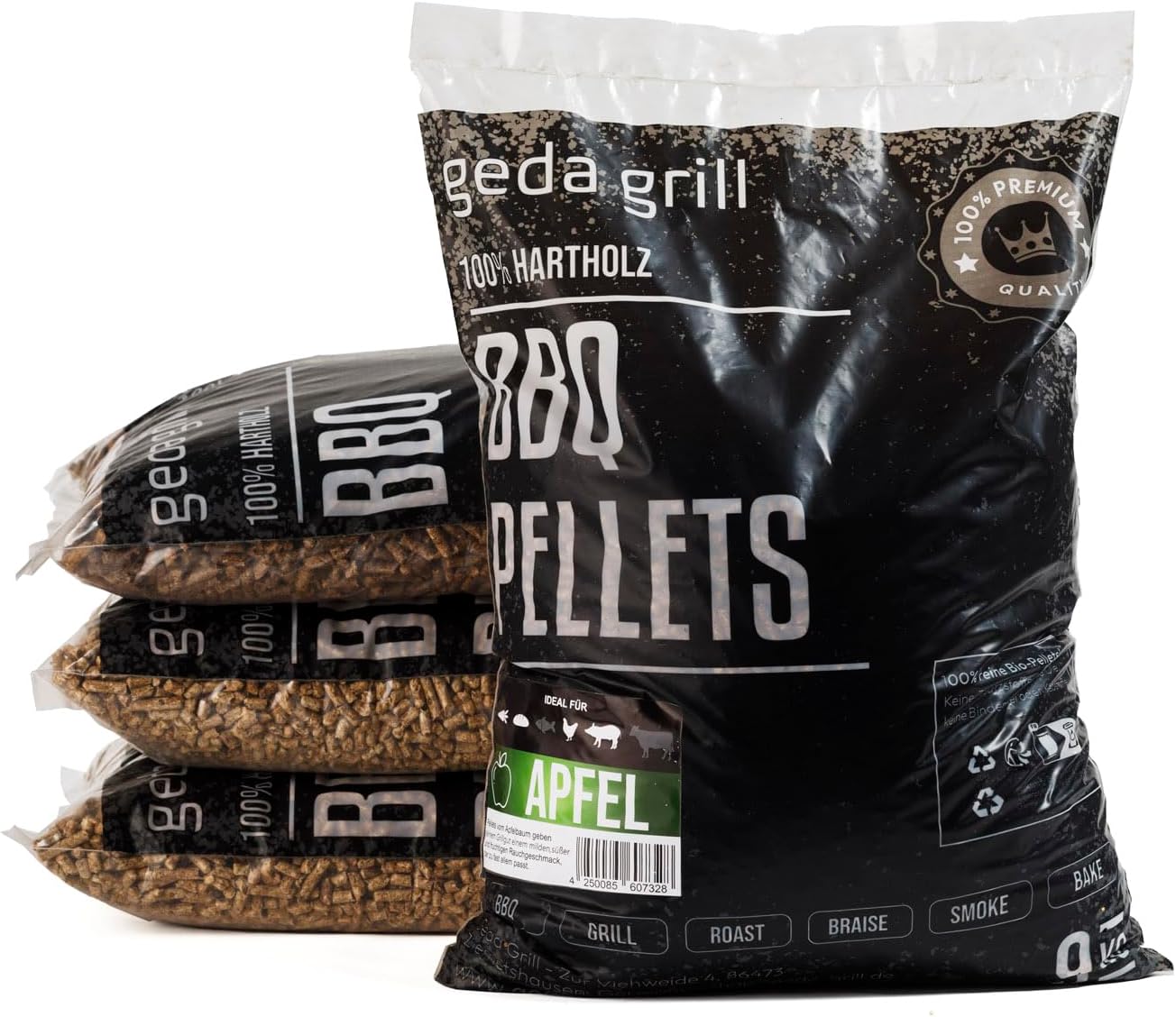Grillpellets Hartholz für Smoker und Pizzaofen (Apfel), Apfel