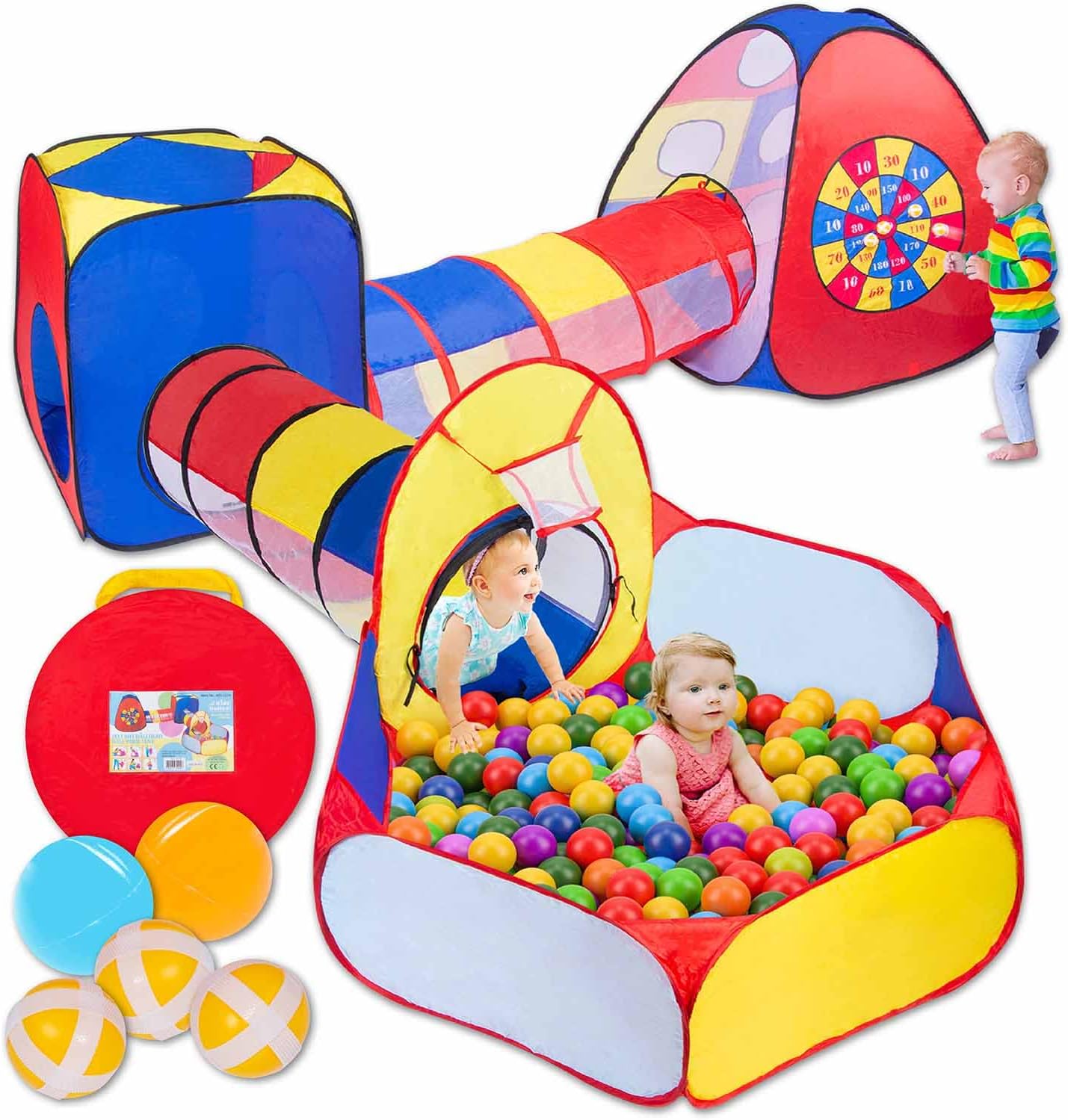 Spielzelt mit Tunnel & Bällebad