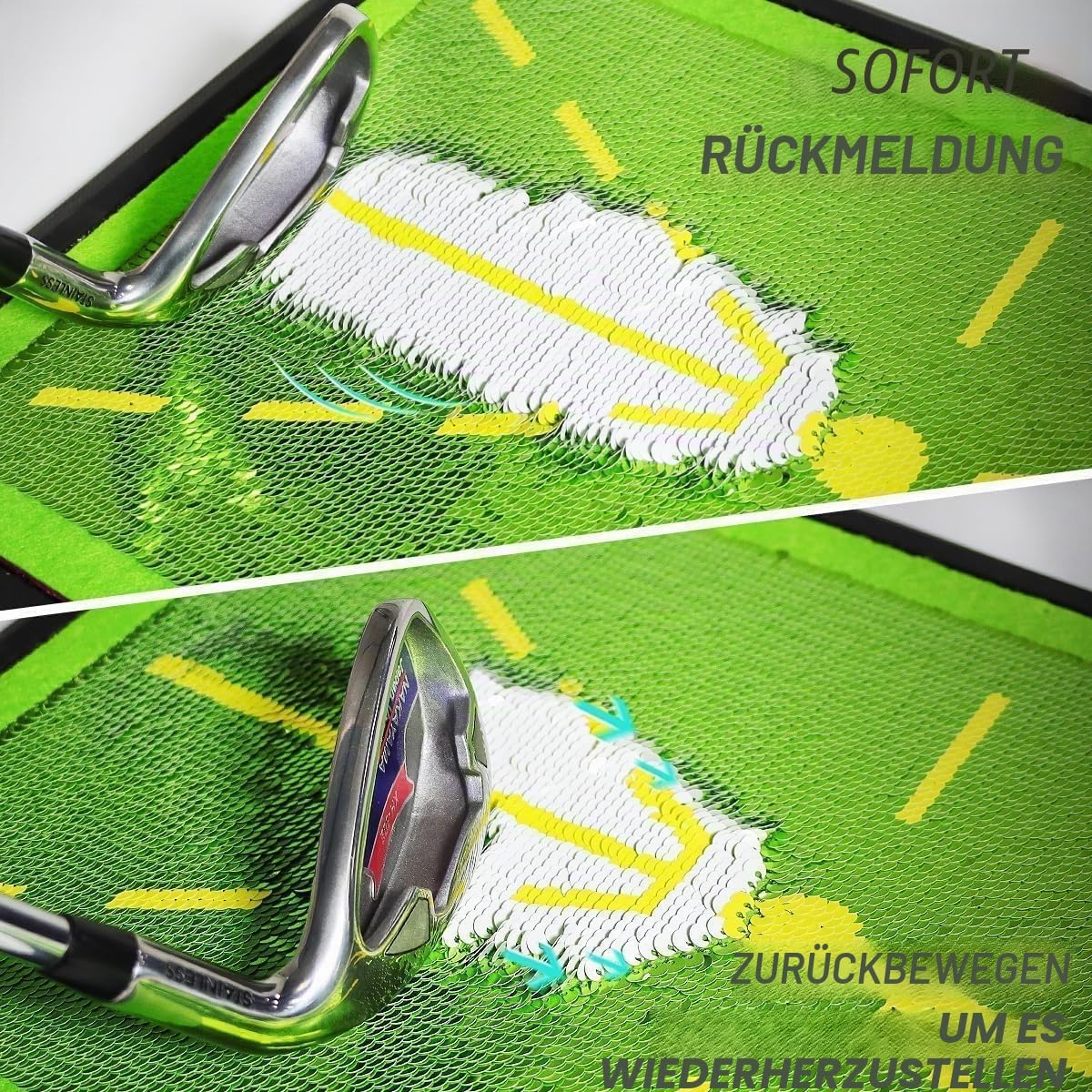 Golfschwung-Trainingsmatte mit Schwungwege-Feedback