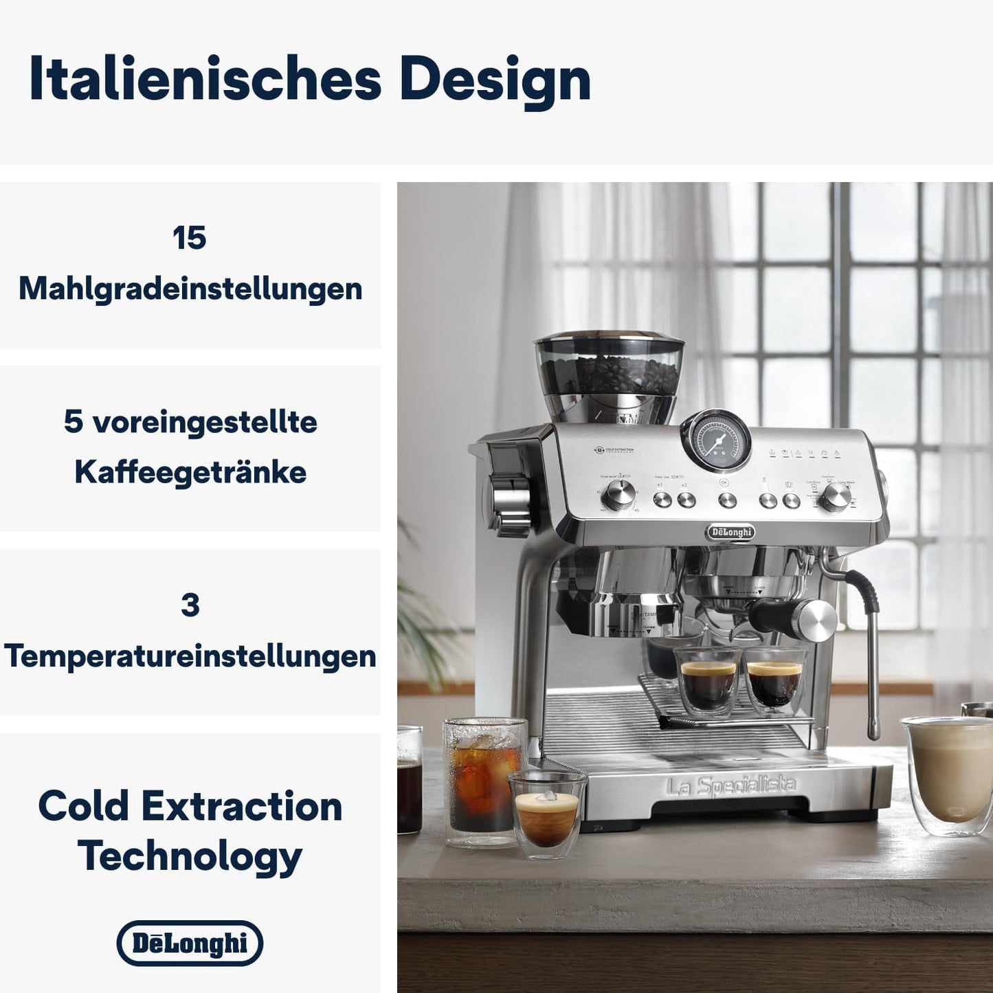 La Specialista Opera Siebträgermaschine, Metall mit Cold Brew