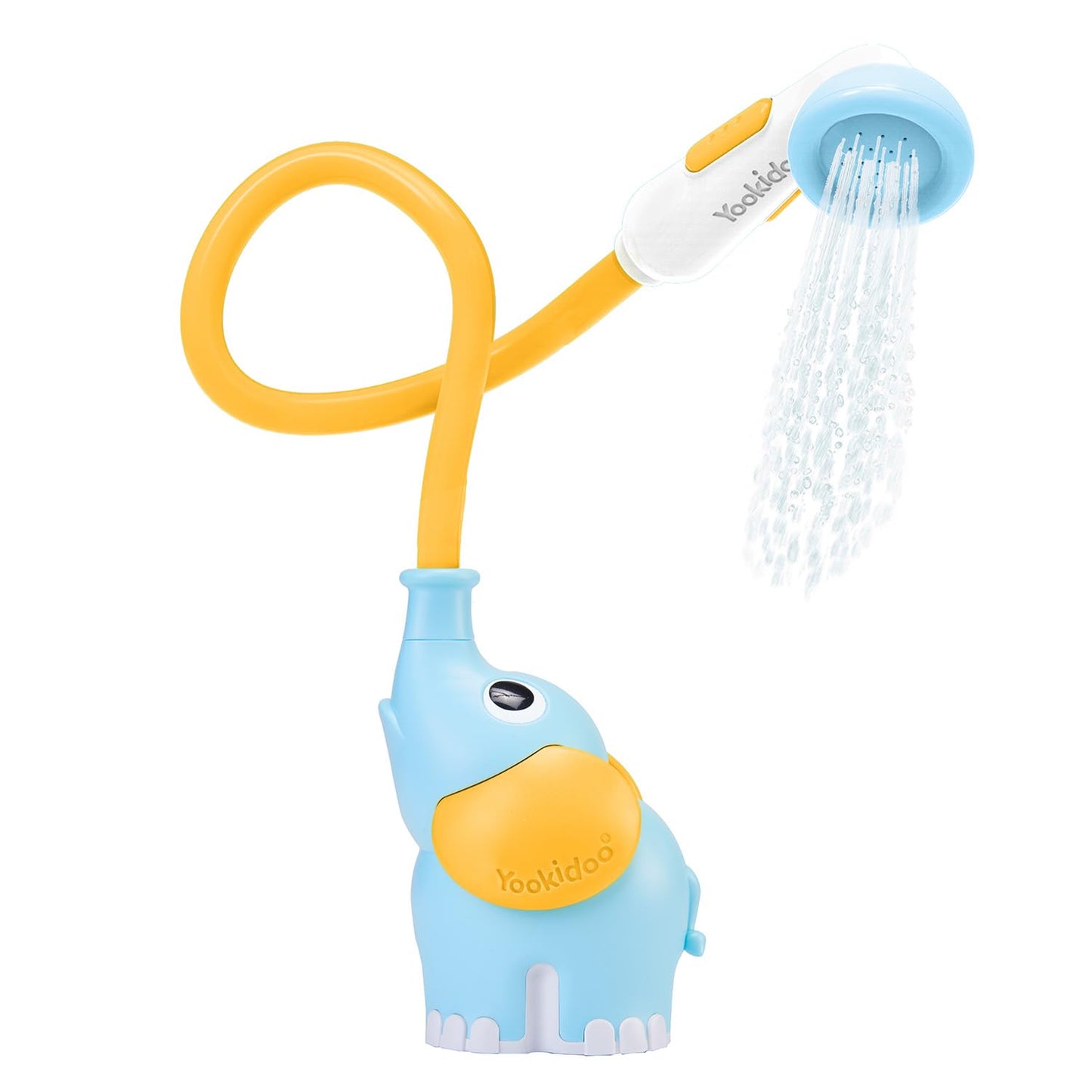 Duschkopf für Babybadewanne mit Wasserpumpe, Blau und Orange