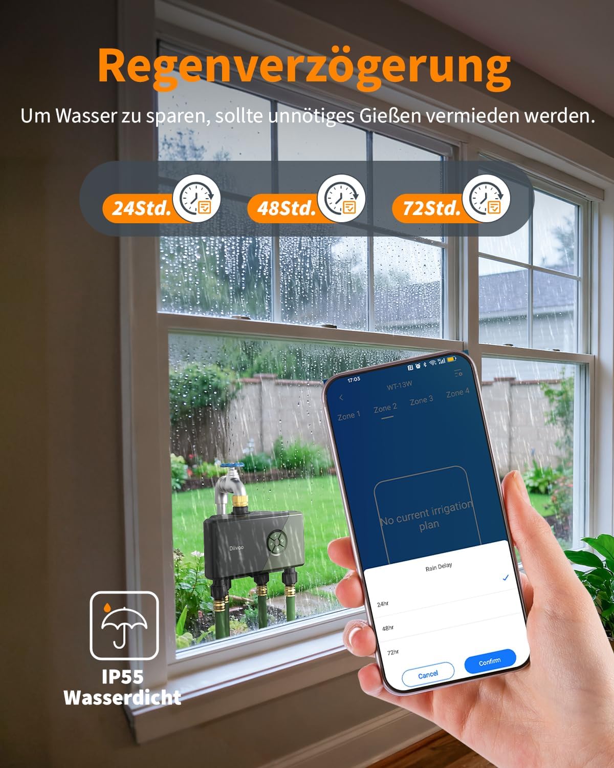 Bewässerungscomputer mit 4 Ausgängen, Alexa/Google Assistant-kompatibel