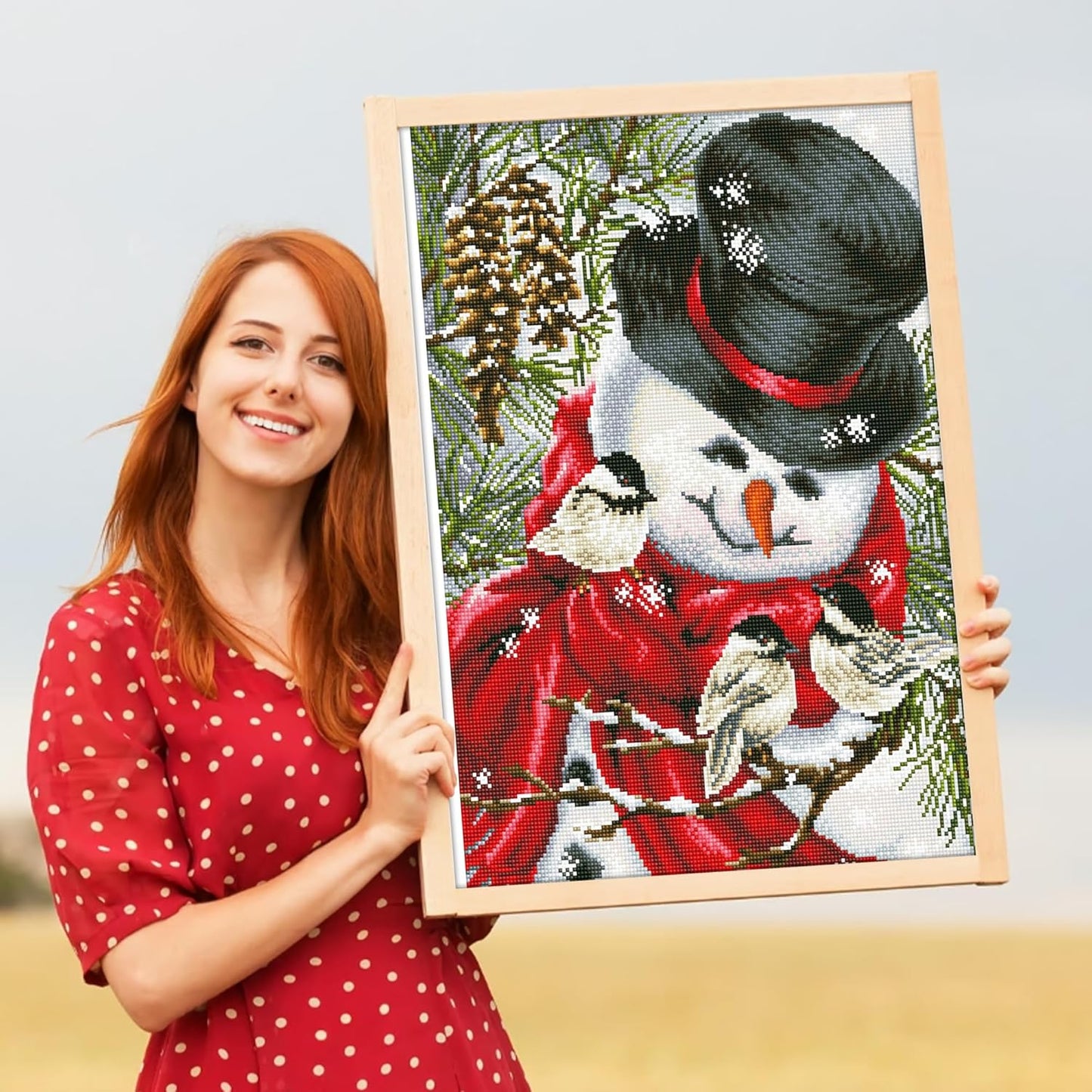 Diamond Painting Set Schneemann mit Vögeln, My Little Friends