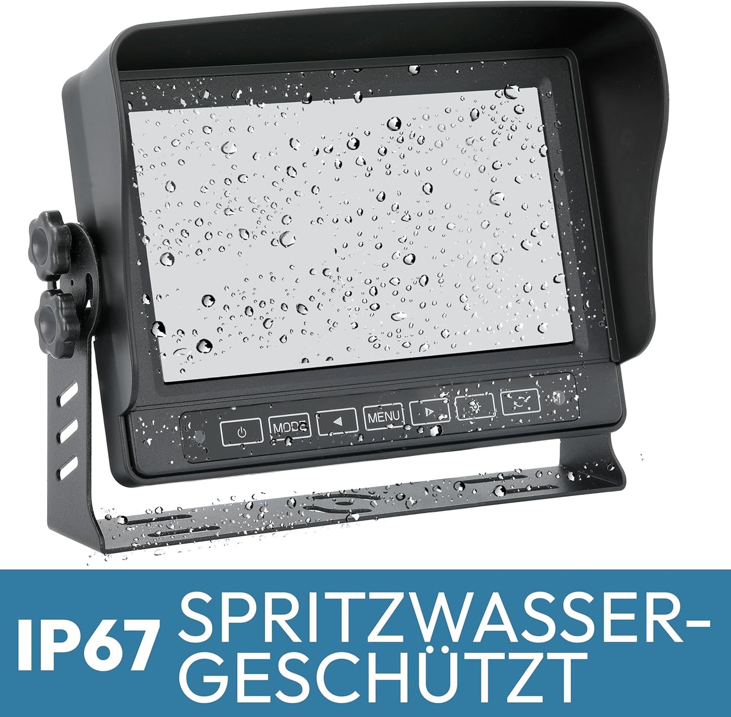 Spritzwassergeschützter Rückfahrmonitor 13172, Select-Serie, mit 2 Videoeingängen