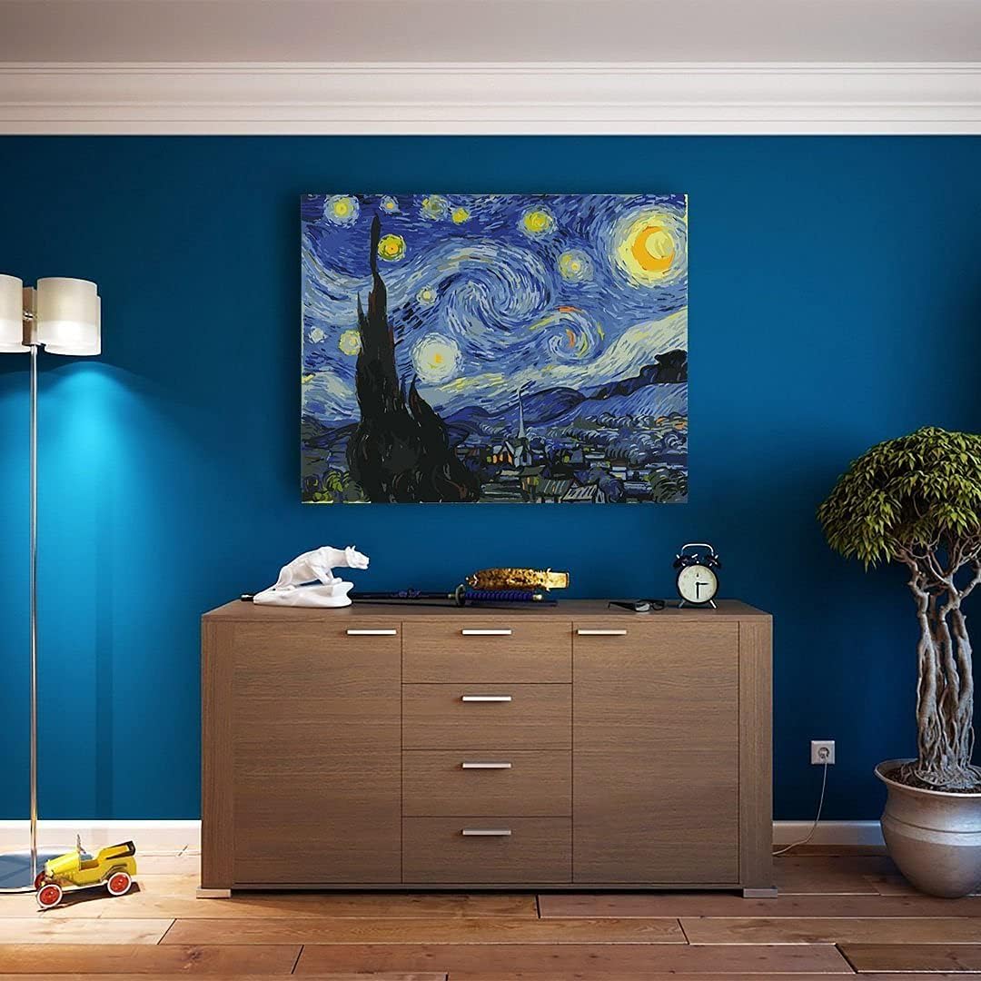 Malen nach Zahlen Set Van Gogh Sternennacht, Van Gogh Sternennacht Mittel