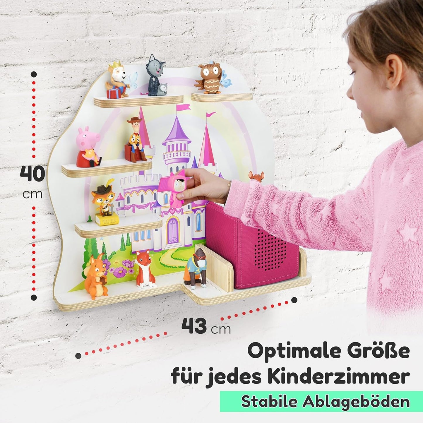 Tonie Regal für 35 Tonies, Märchenschloss, Kompakt Märchenschloss