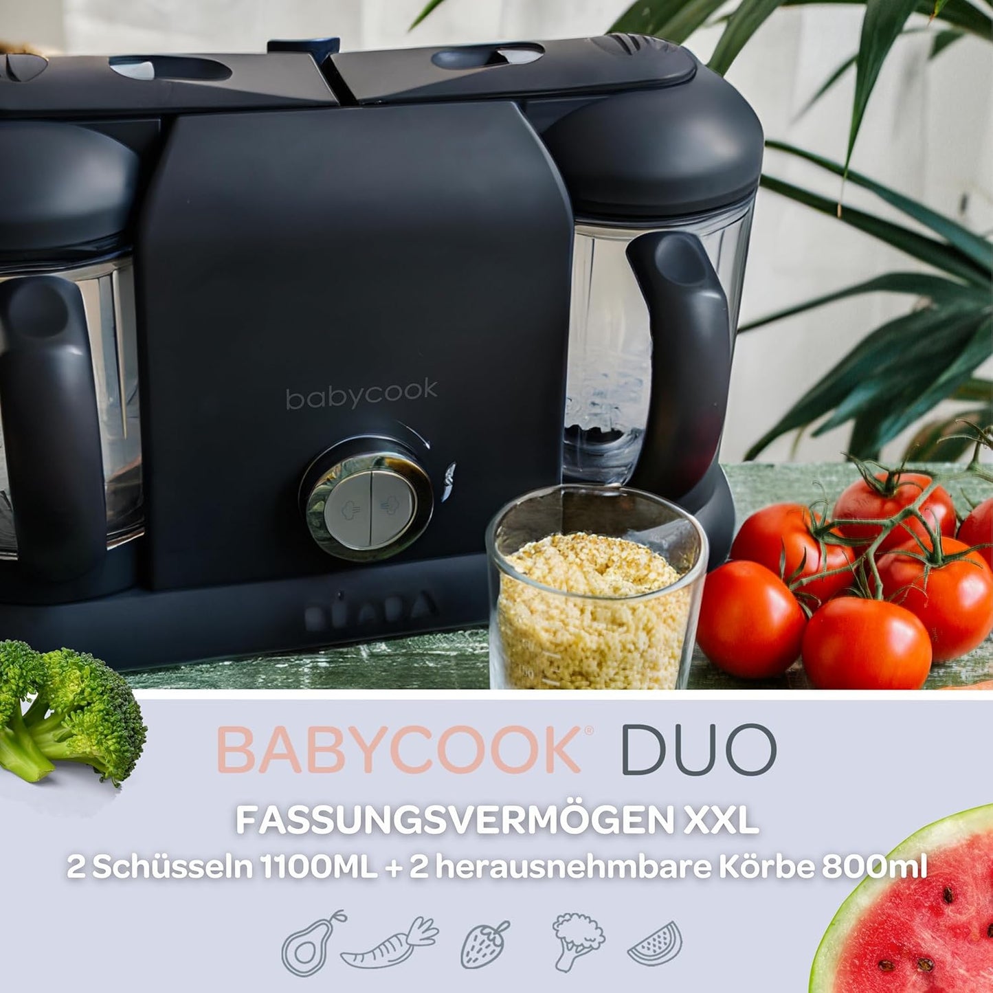 Babycook Duo 4-in-1 Babynahrungszubereiter, Schwarz