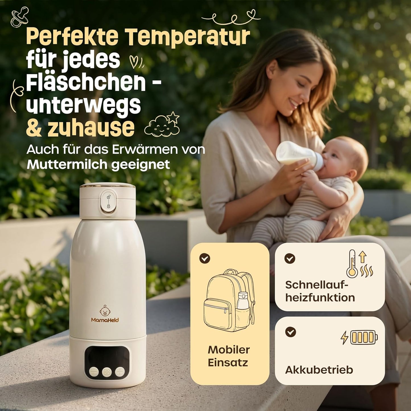 Tragbarer Babyflaschenwärmer