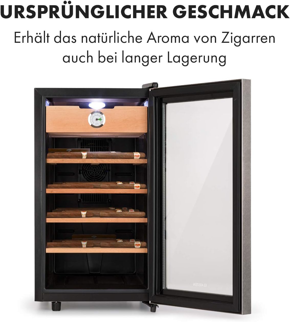 Zigarren Humidorschrank - El Presidente 48, 48 L Silber