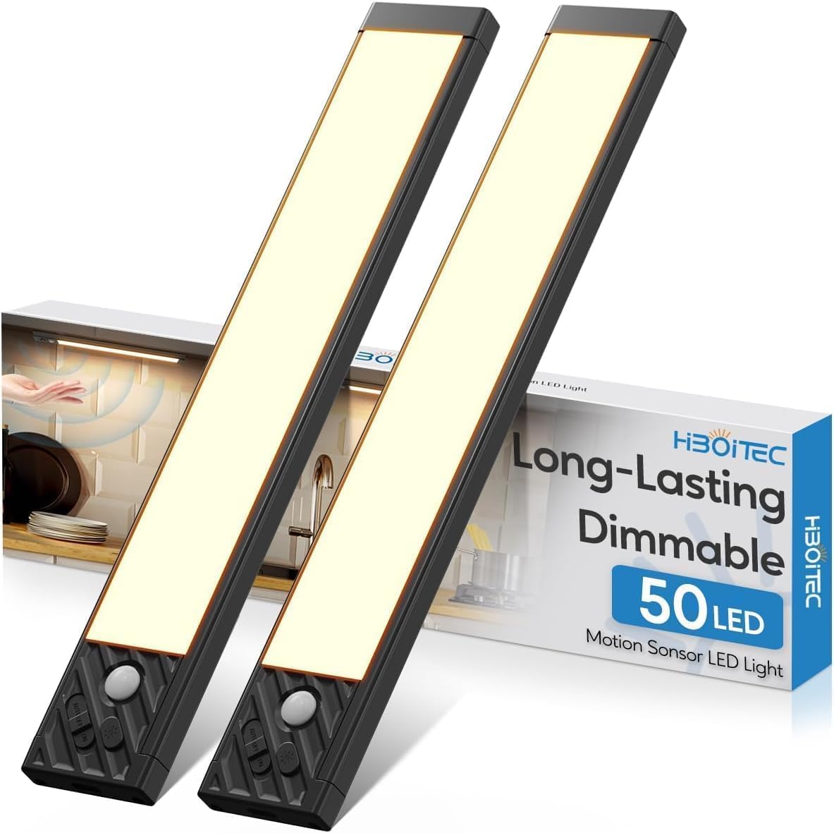 LED Schrankleuchte mit Bewegungsmelder, Kurz ; Warmweißes Licht