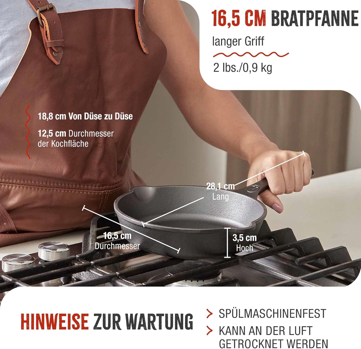 Bratpfanne, Emaillierte 16,5 cm
