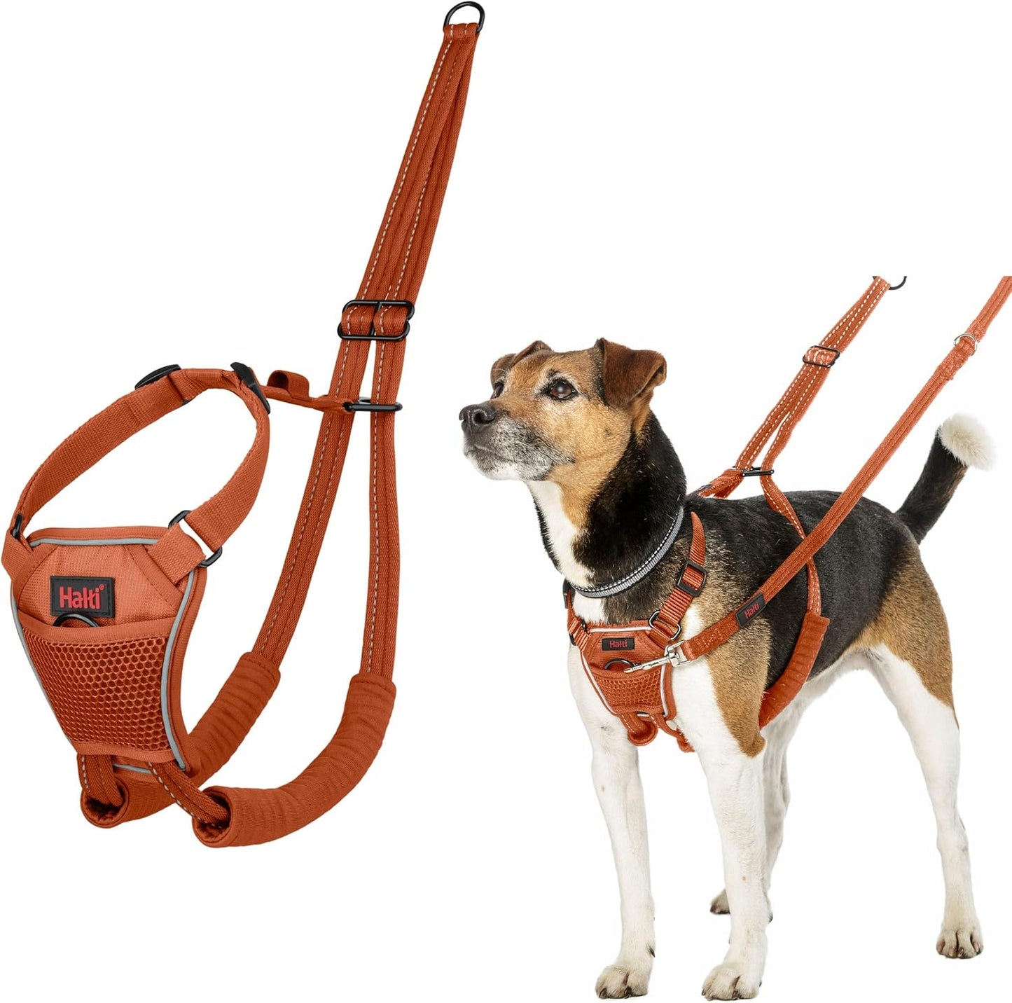 Anti-Zug Hundegeschirr, Dunkelorange / XS