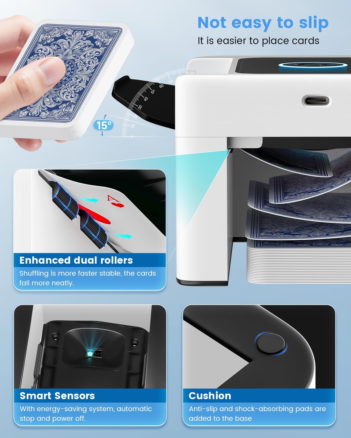 Automatischer Kartenmischer mit Akku