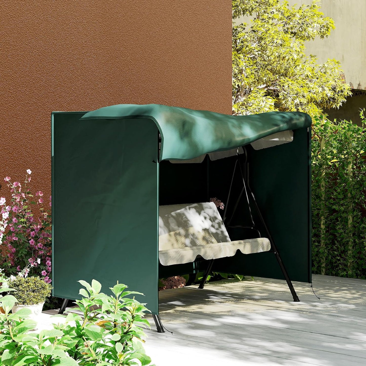 Abdeckung für Hollywoodschaukel, 205L x 124B x 164H cm Dunkelgrün
