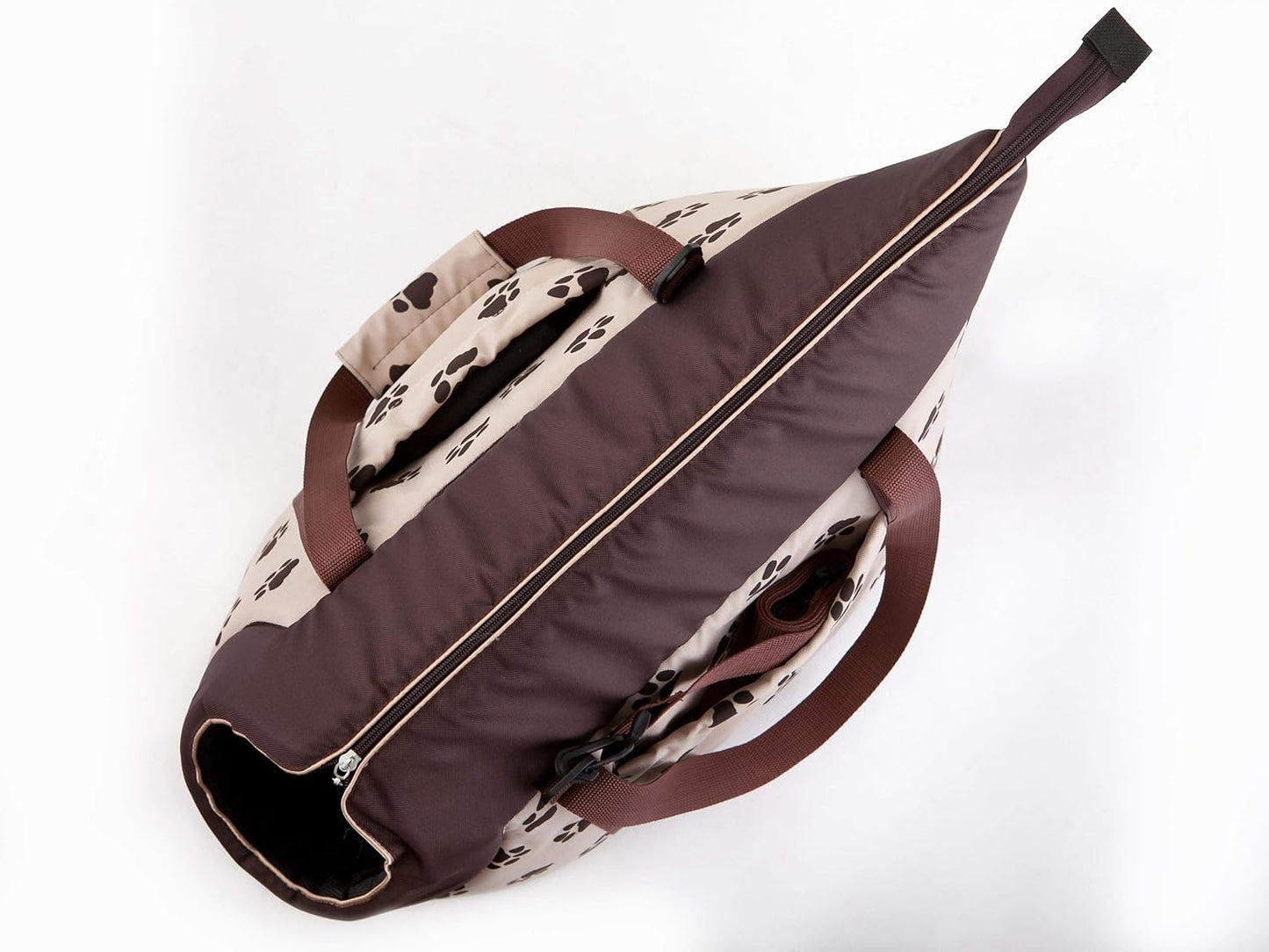 Hundetasche für Spaziergänge, 25 x 43 x 27 cm Beige mit Pfoten