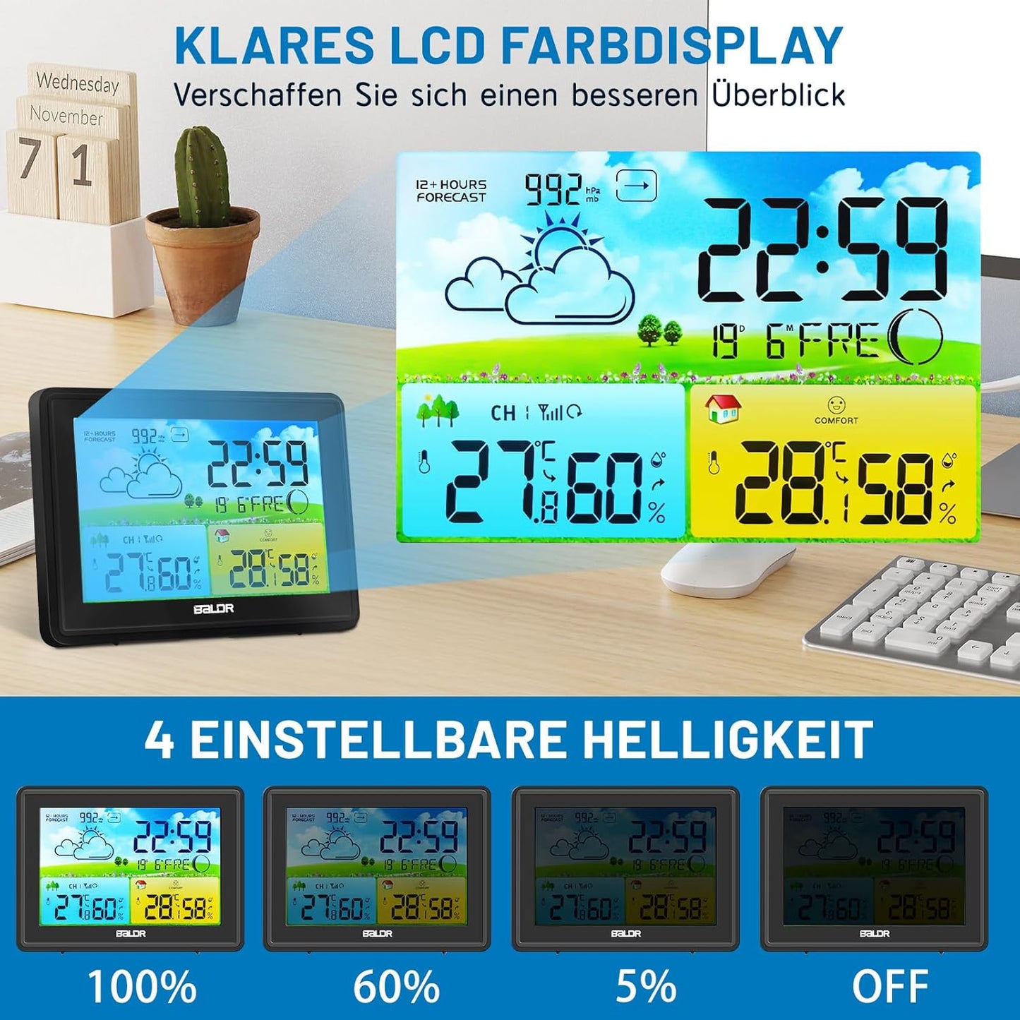 Funk-Wetterstation mit Aussensensor