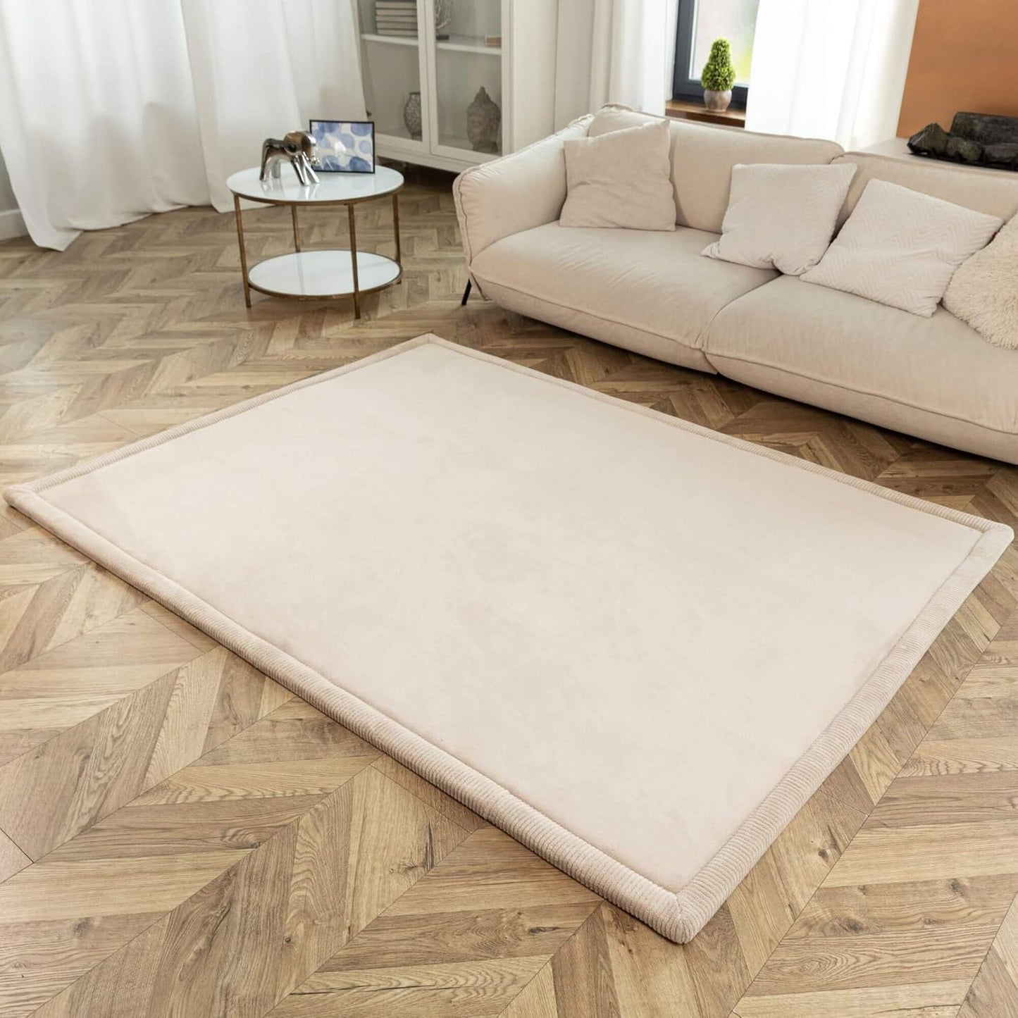 Baby-Samtspielteppich, Beige 150 x 200 cm