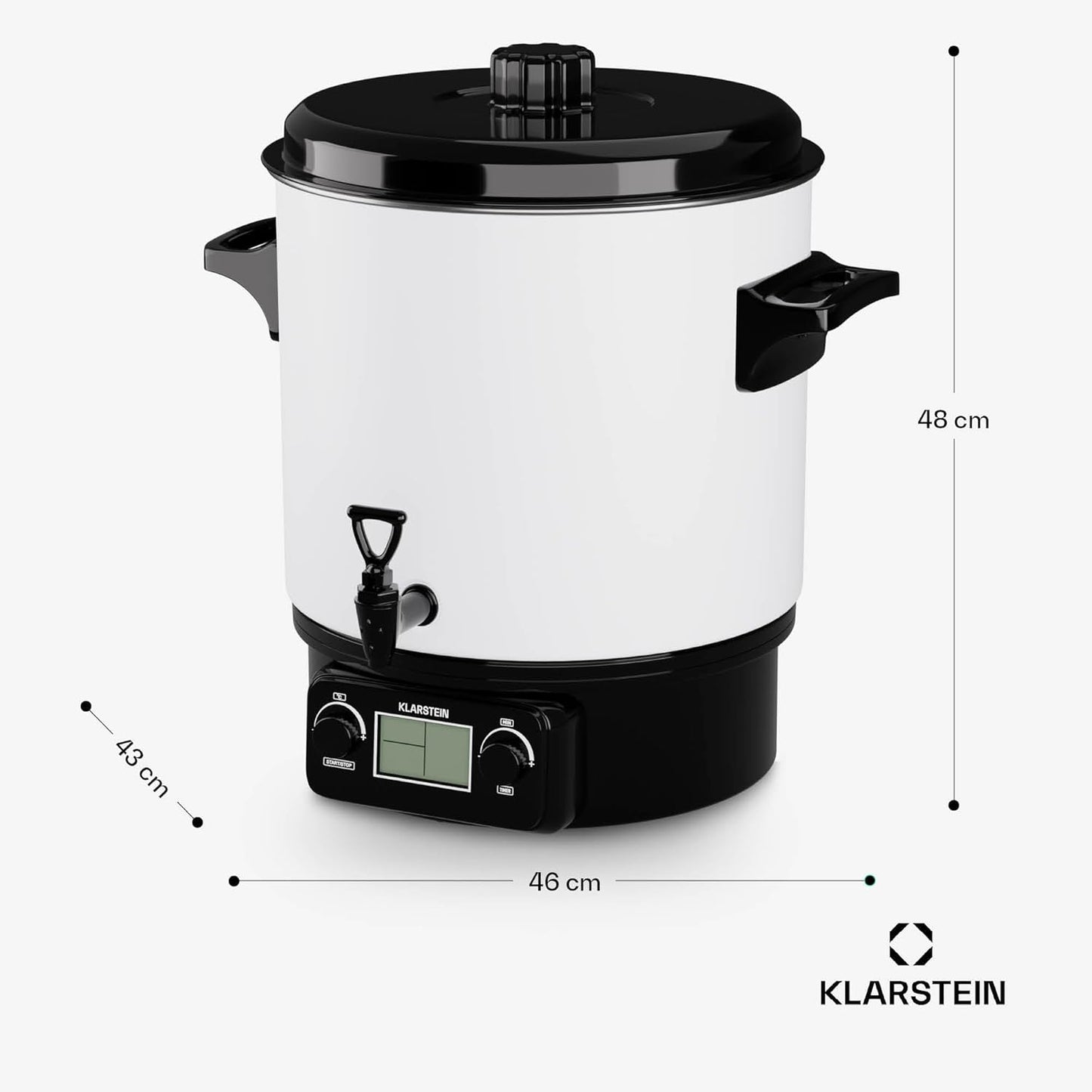 Digitaler Glühweinkocher & Einkochautomat mit Hahn, Weiss 27 Liter (digital)