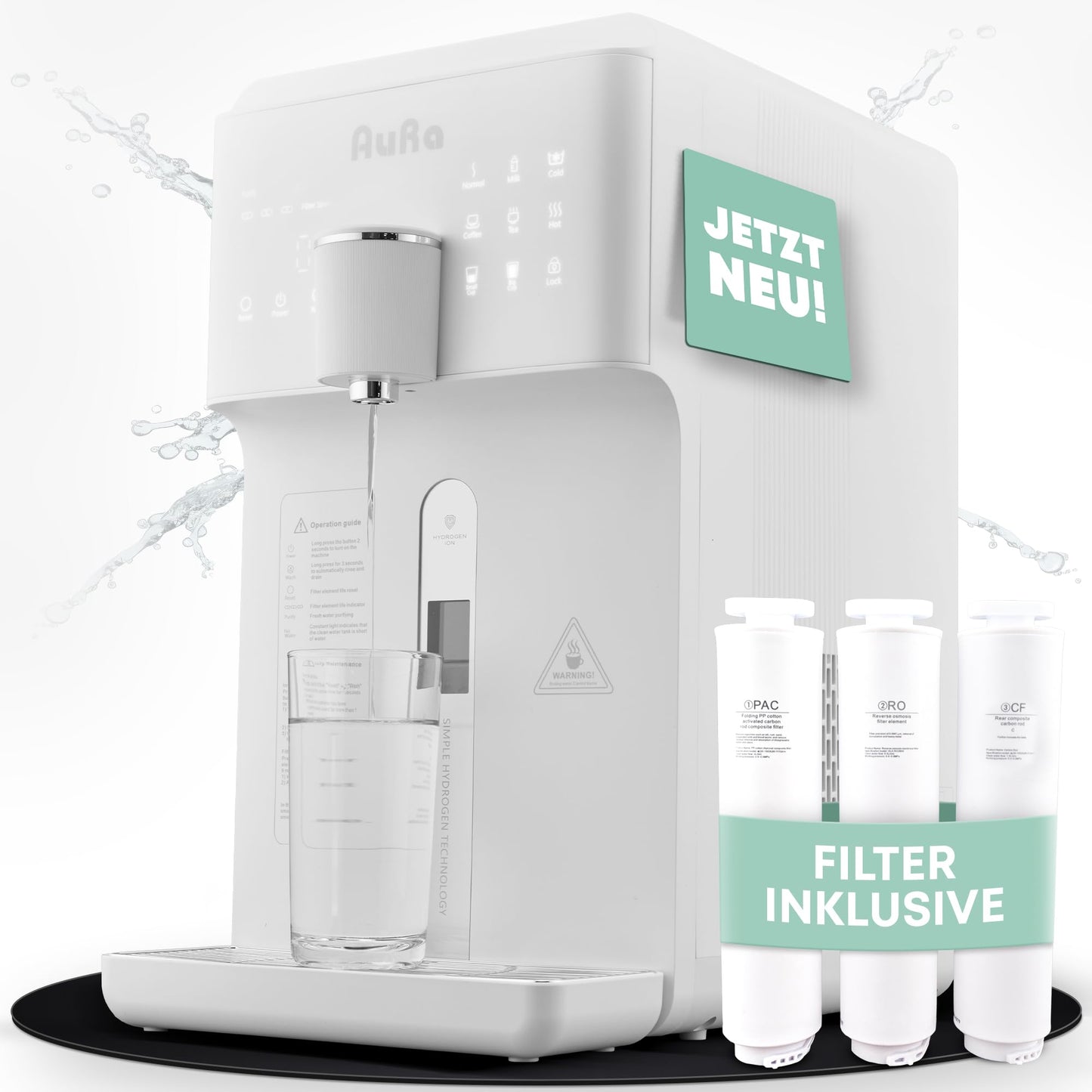 Osmose-Wasserfilter ohne Tank für Zuhause, System: Mit Festwasseranschluss Weiss