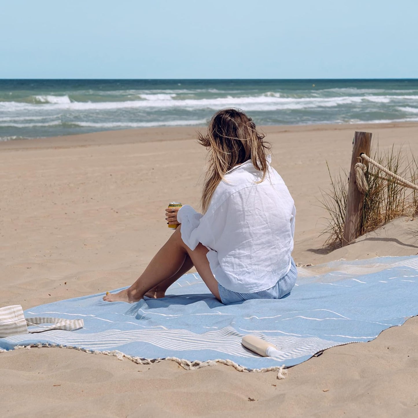 XXL-Strandtuch, Hellblau