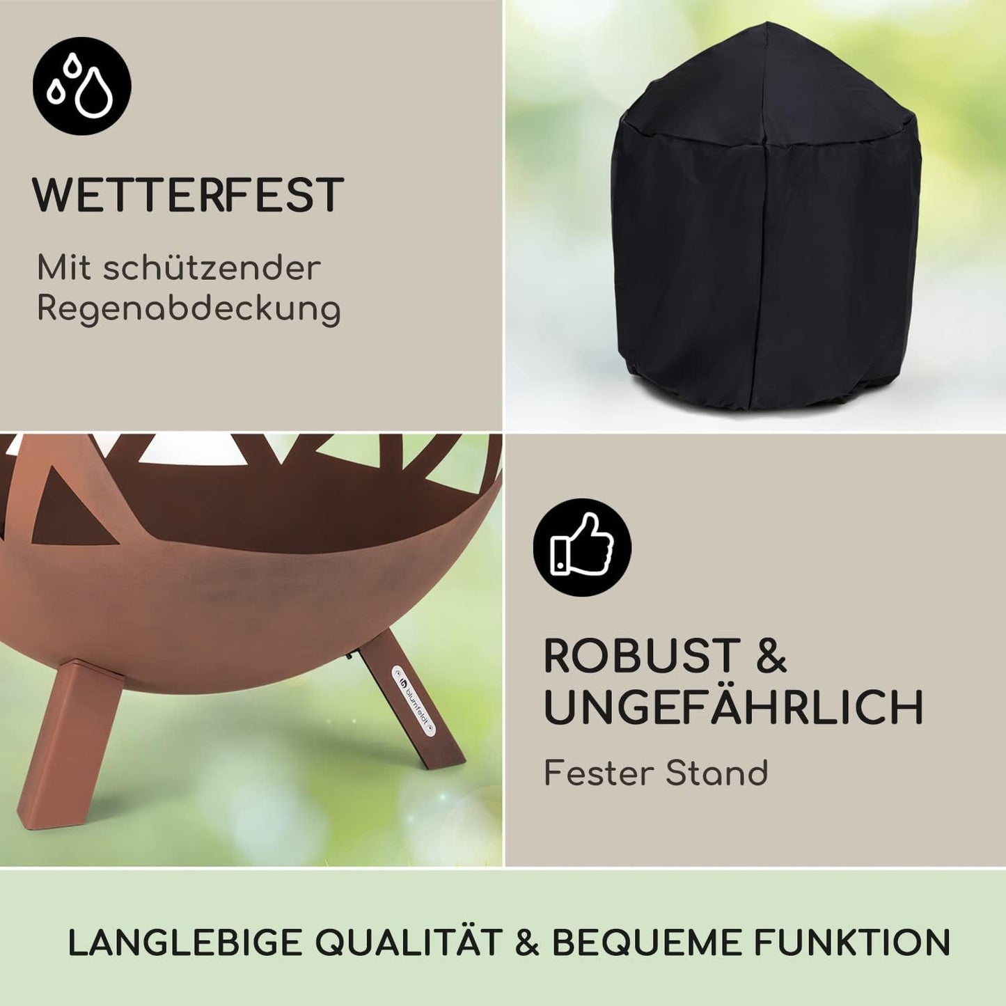 Robuste  Stahl-Feuerschale 68 cm, Colima Rost