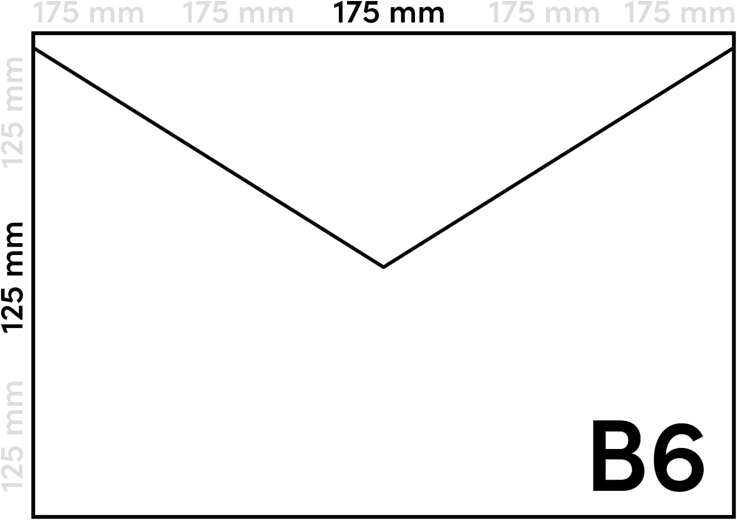 Briefumschläge DIN B6 (500 Stück, ohne Fenster), Weiss B6 (12,5x17,5)