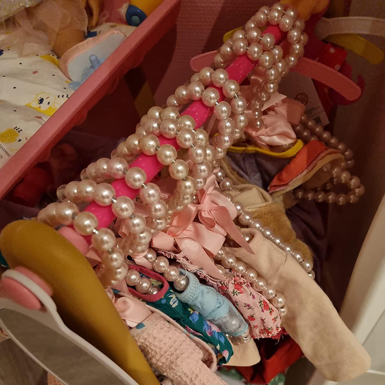 Faux-Perlen Kinderkleiderbügel (5 Stück), White