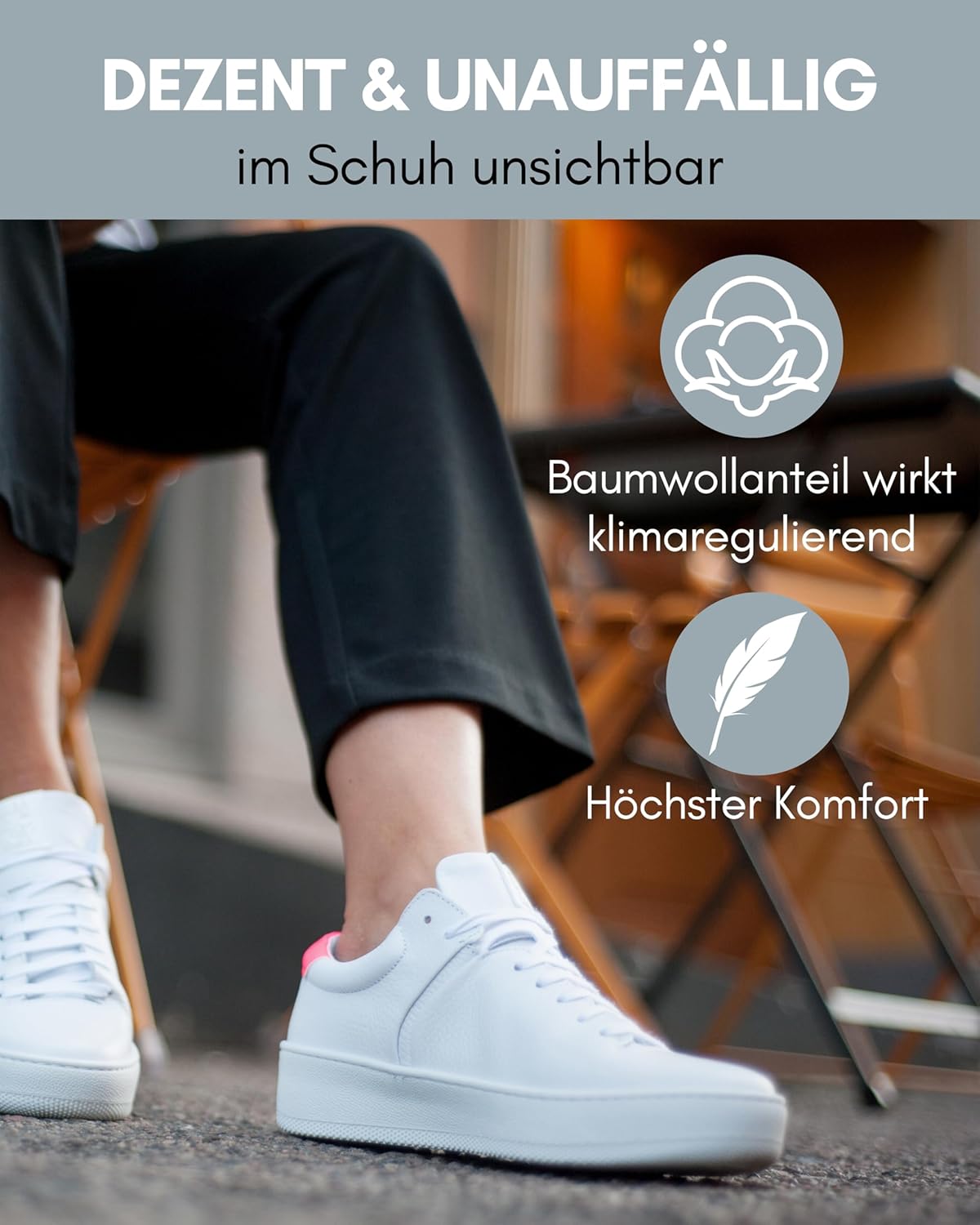 Füsslinge ohne Verrutschen und atmungsaktive, 39-42 10x Weiss