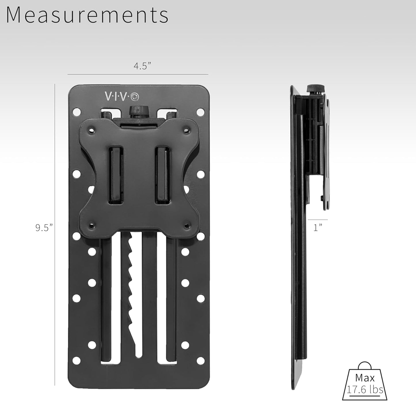 Höhenverstellbarer VESA-Adapter für 13-27 Zoll Monitore, schwarz