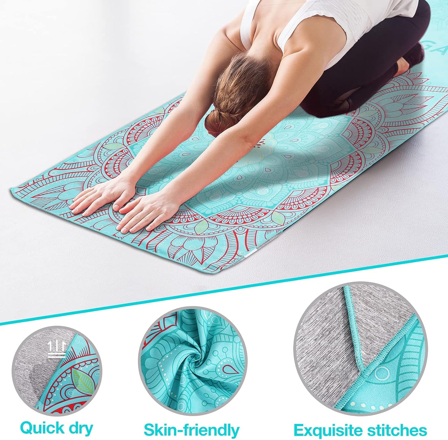 Rutschfestes Yoga-Handtuch, Lotus