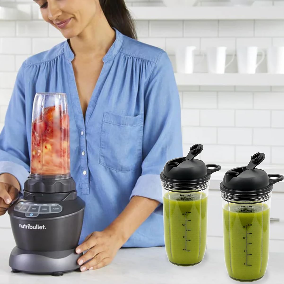 Mixer Becher-Set, Becher mit Deckel