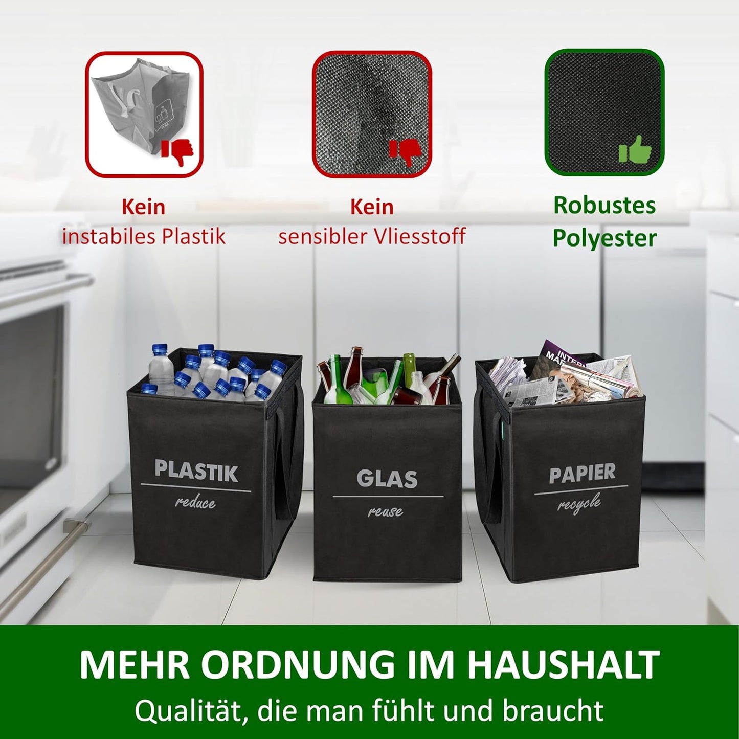 Mülltrennsystem, Schwarz