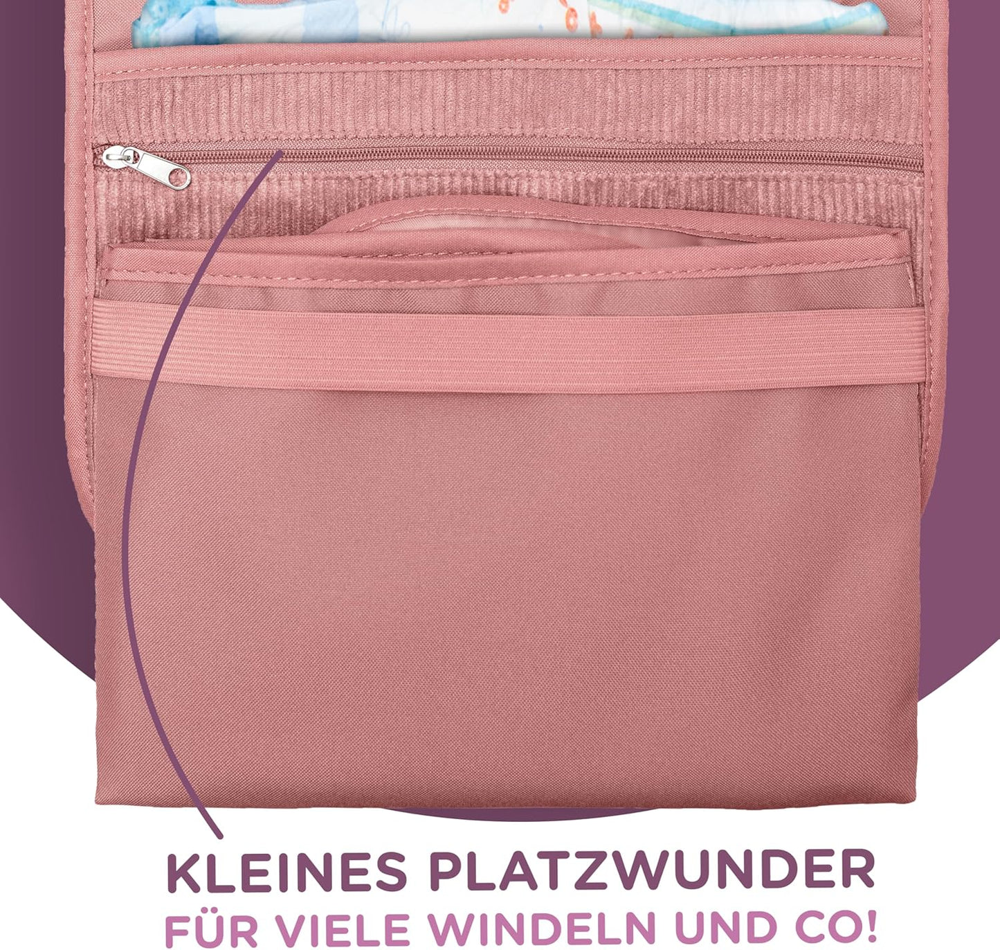 Windeltasche mit Wickelunterlage für unterwegs