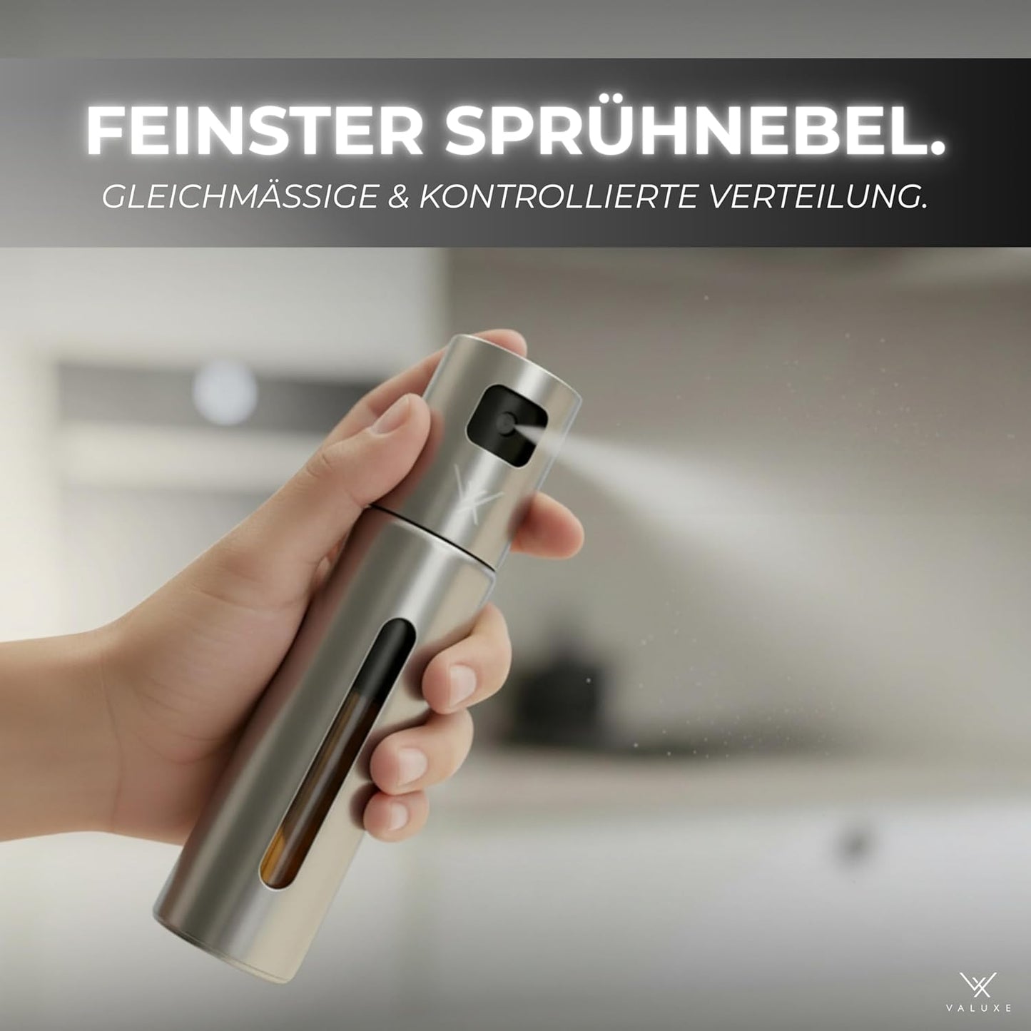 Ölsprüher für Speiseöl & Essig, Brushed Steel