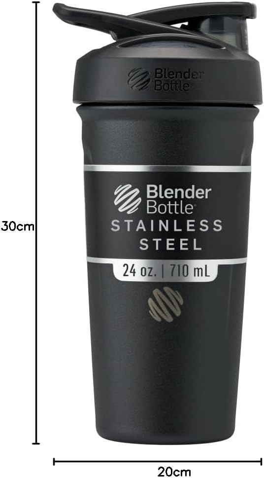 Thermoflasche mit BlenderBall, Schwarz Single