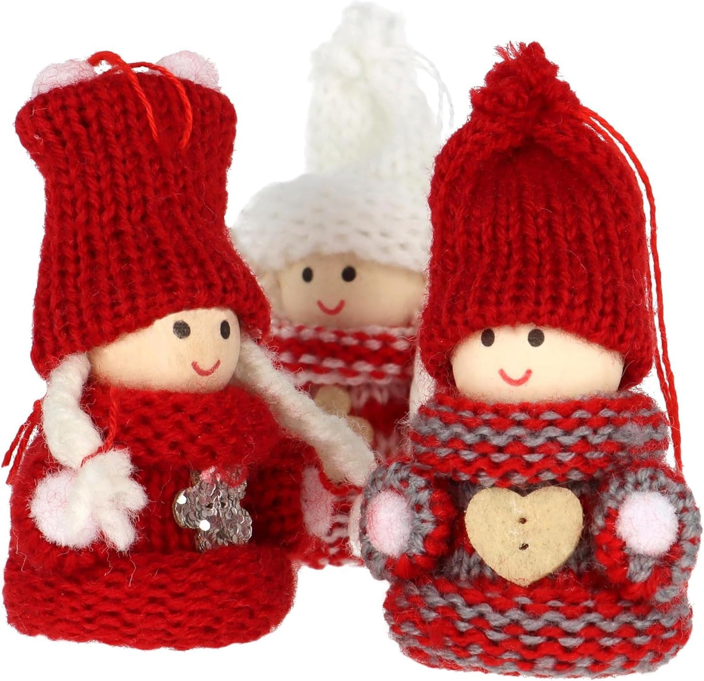 Mini-Wichtel Figuren-Set (24 Stück) für Weihnachten, 24 Mini Wichtel Rot
