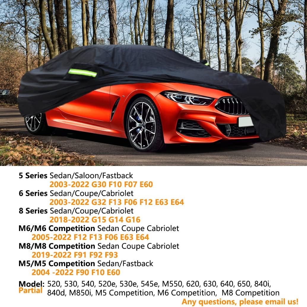 Wasserdichte Auto Abdeckplane für BMW 5er, 6er und 8er-Modelle, Kompatibel mit BMW 5er Limousine/ 8er/ M5 M8