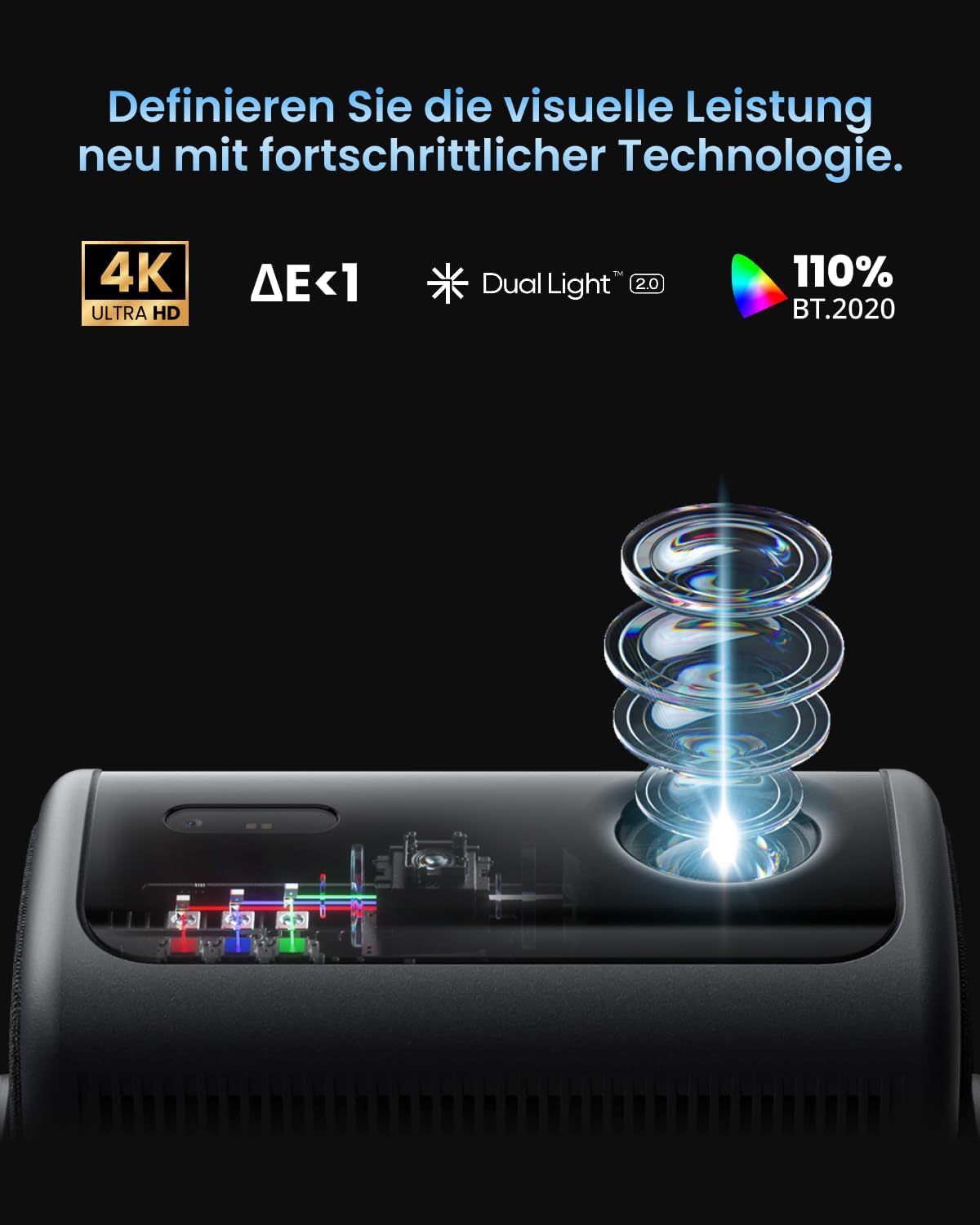 MP1 MAX 4K Heimkino-Beamer mit Google TV und HDR10+, Heimkino