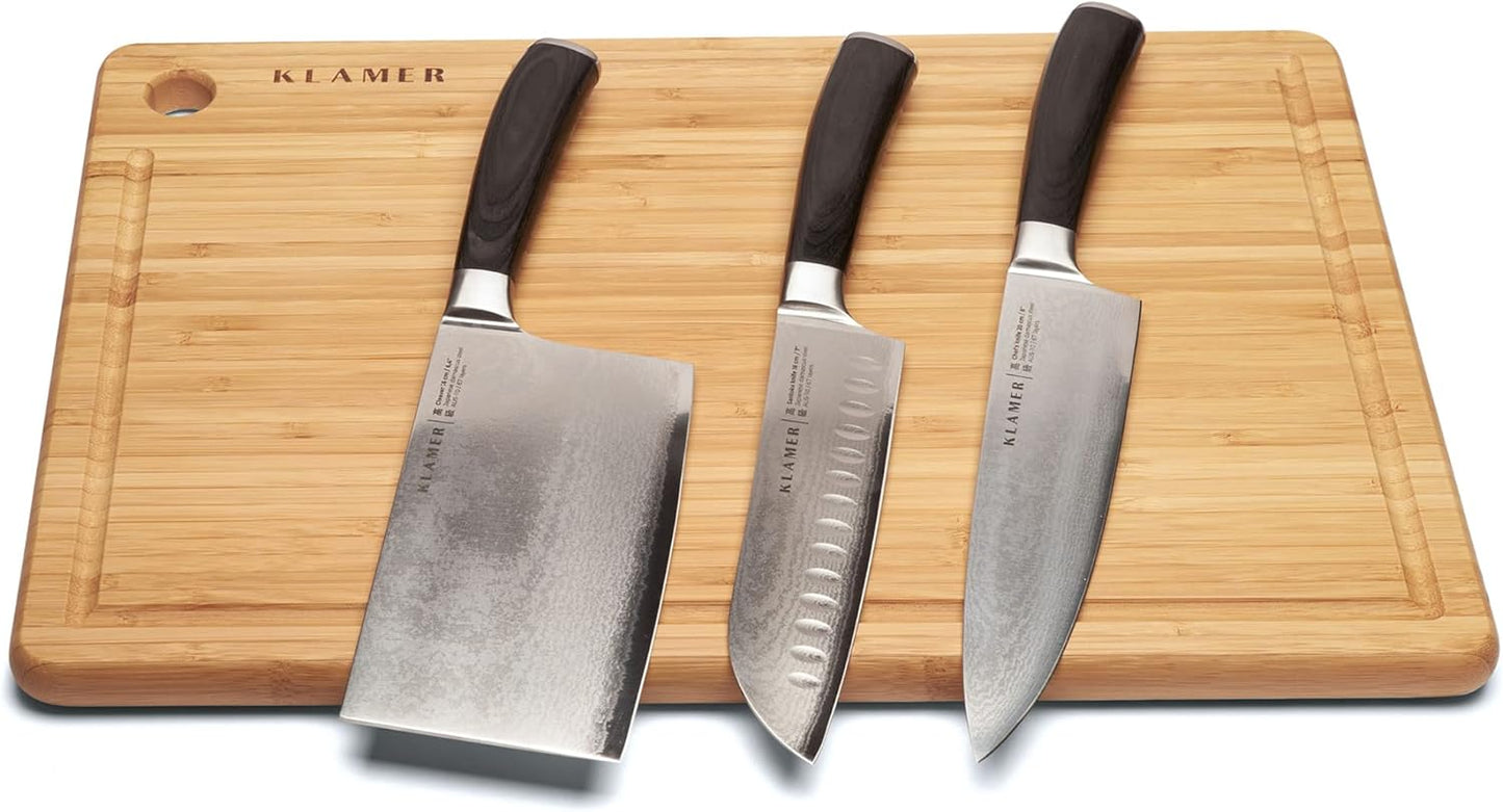 3er Damastmesser-Set, 3er Classic Damast Messerset, Set