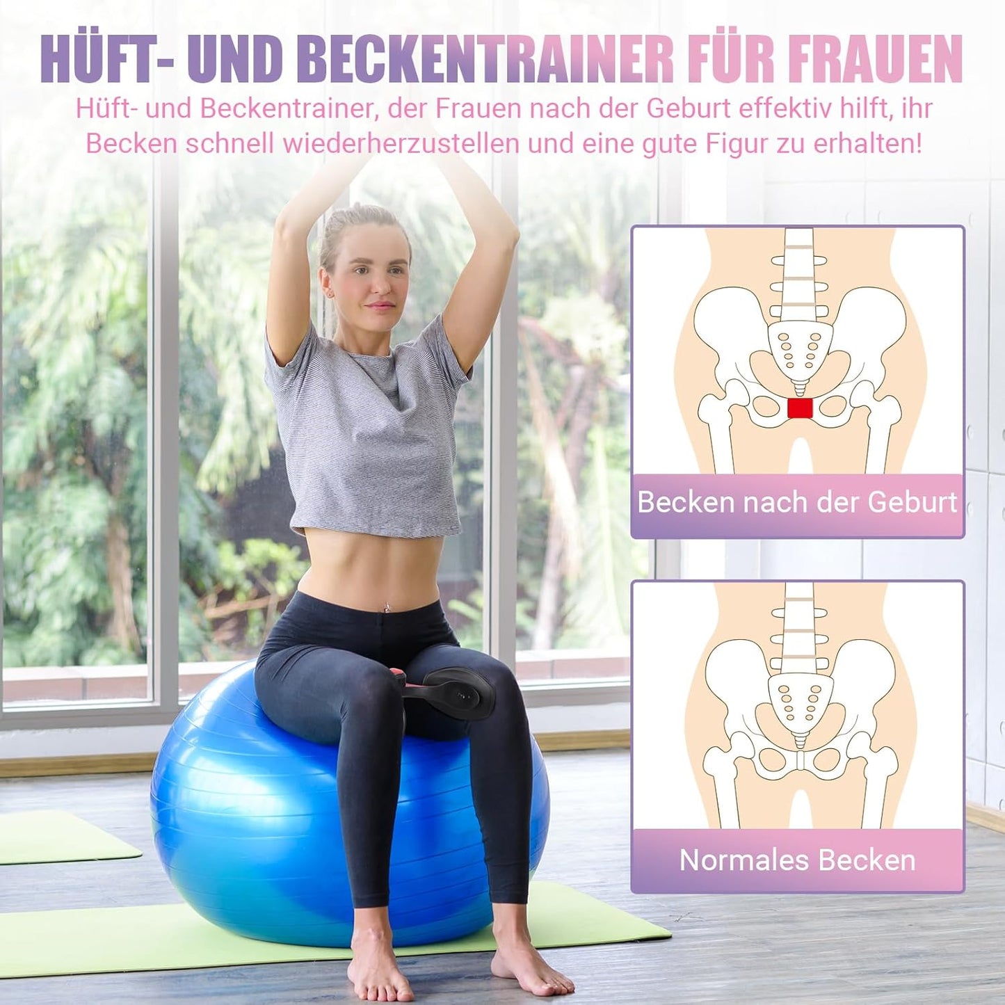 Oberschenkel- und Beckenbodentrainer, Schwarz