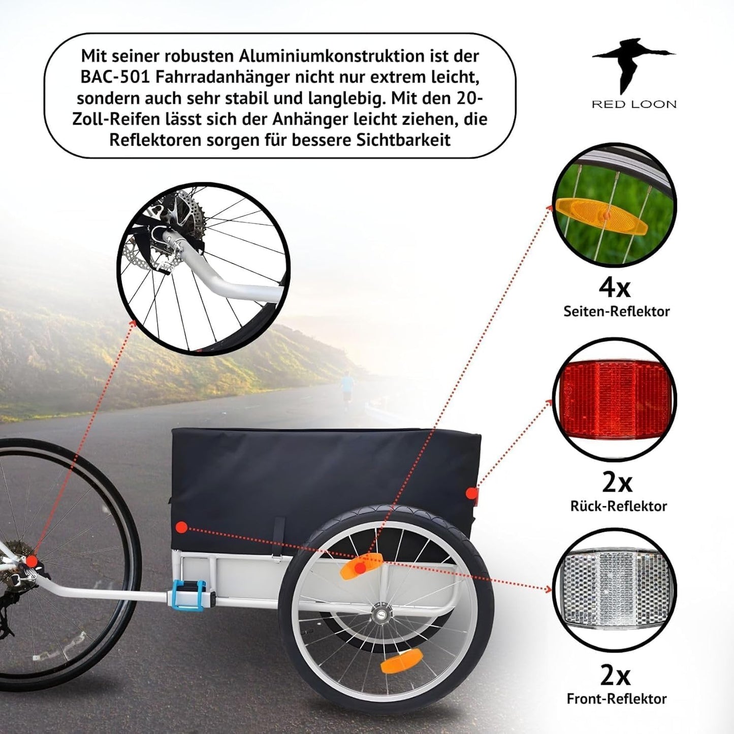 Klappbarer Fahrrad-Lastenanhänger, Plus