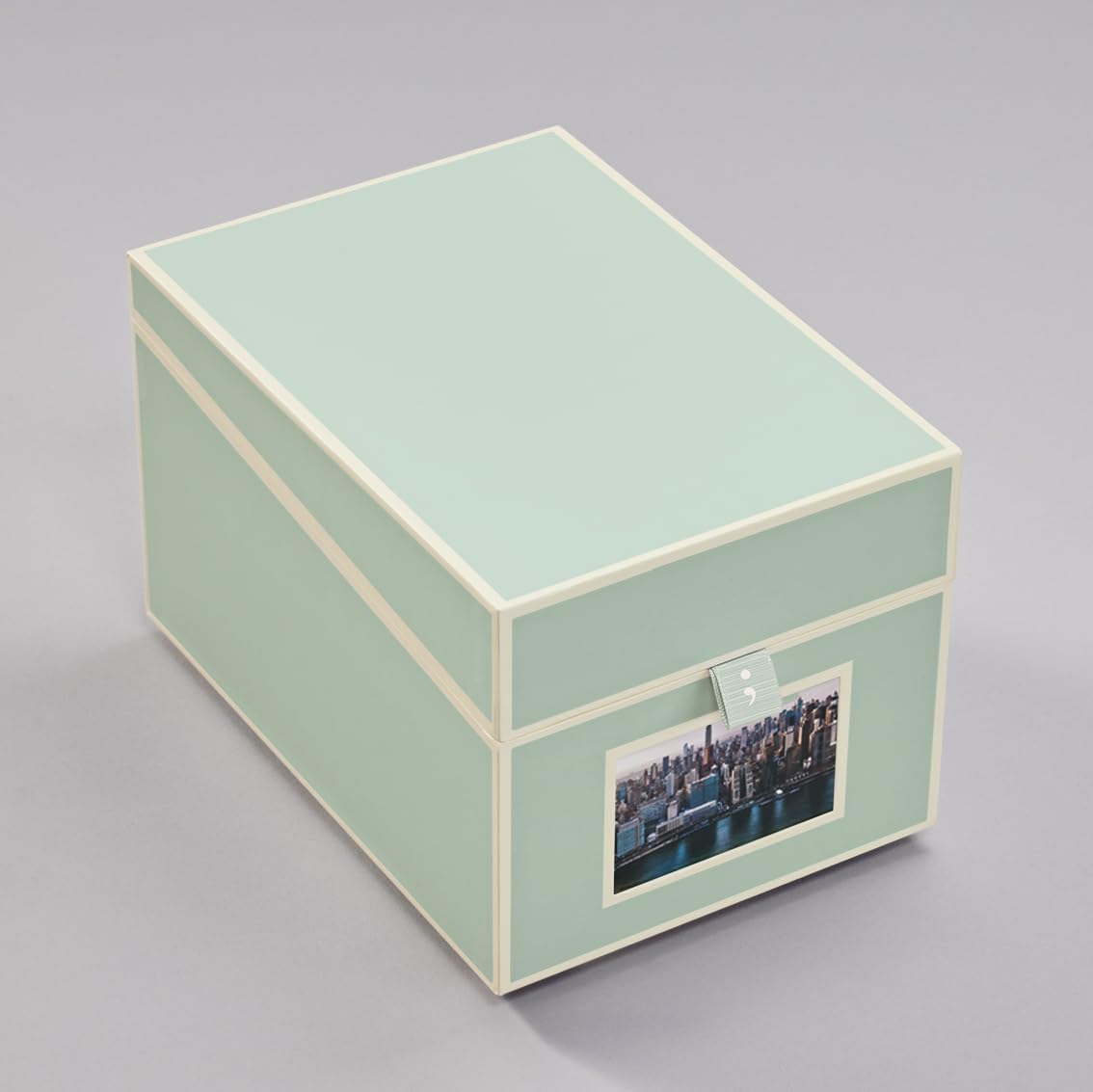 CD- und Fotobox für 10x15 cm Fotos, Pastellgrün 17,7 x 15,7 x 25,6 cm