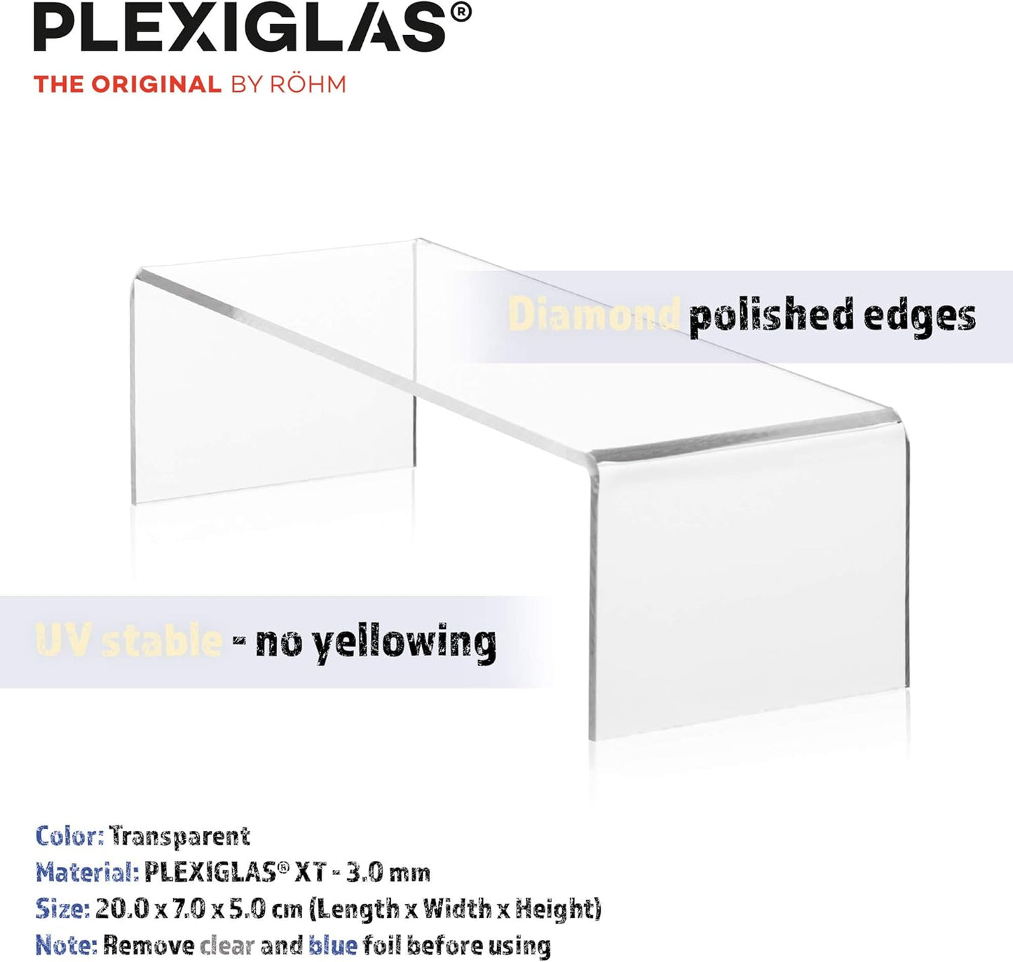 4er-Set Warenträger aus Plexiglas, Set mit 4 Stück gerade