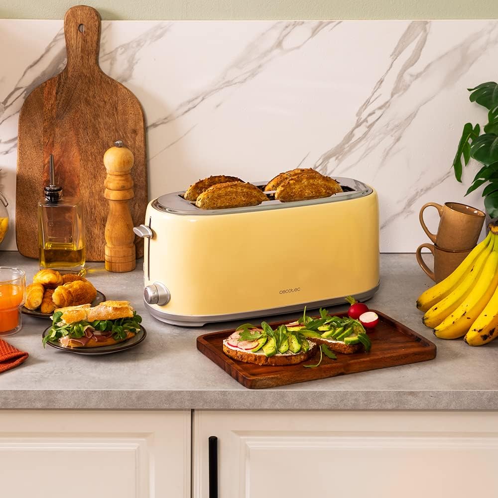 1600 Retro Toaster für 4 Scheiben, Retro - 4 Scheiben Beige