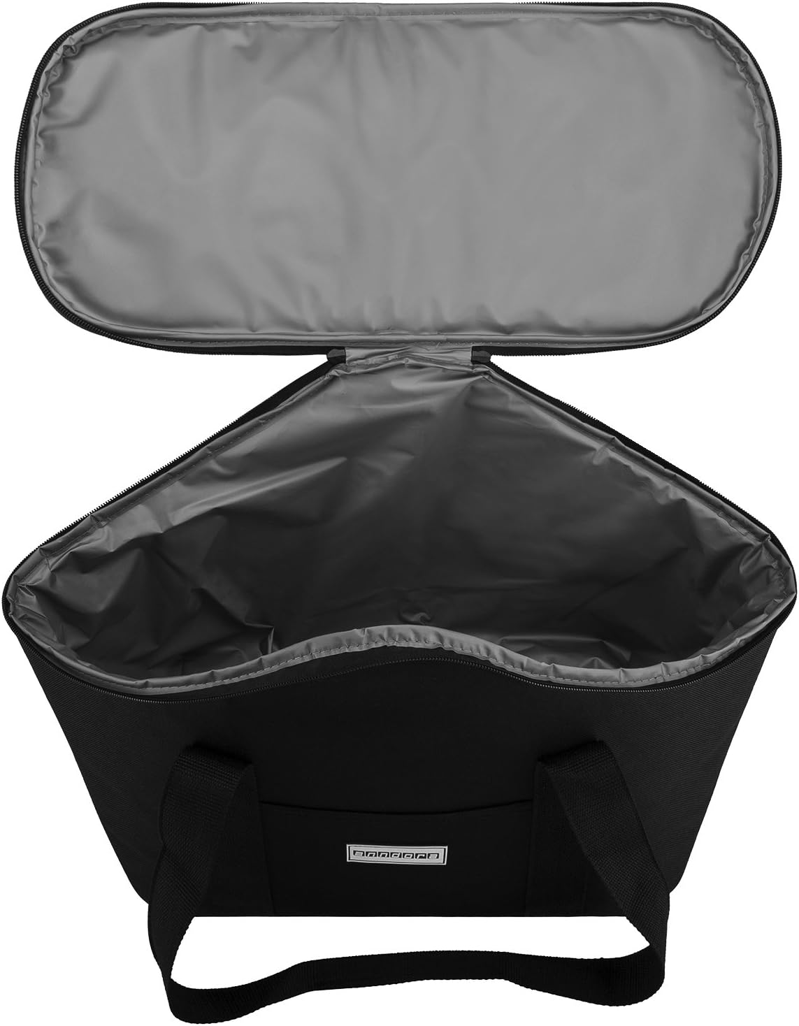 Pflegeleichte Kühltasche mit Zweiwege-Reissverschluss, Schwarz
