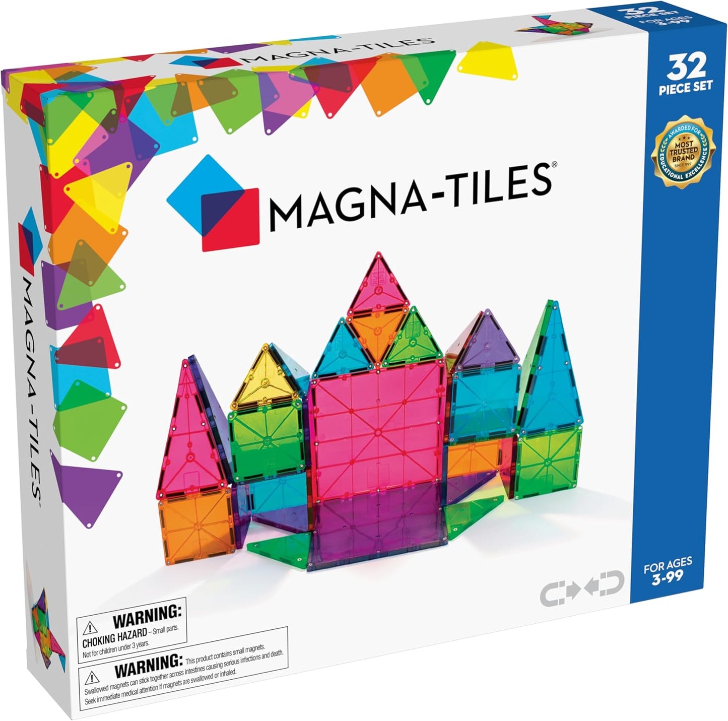 Magna-Tiles 3D-Baustein-Set (32-teilig), Einzelbett
