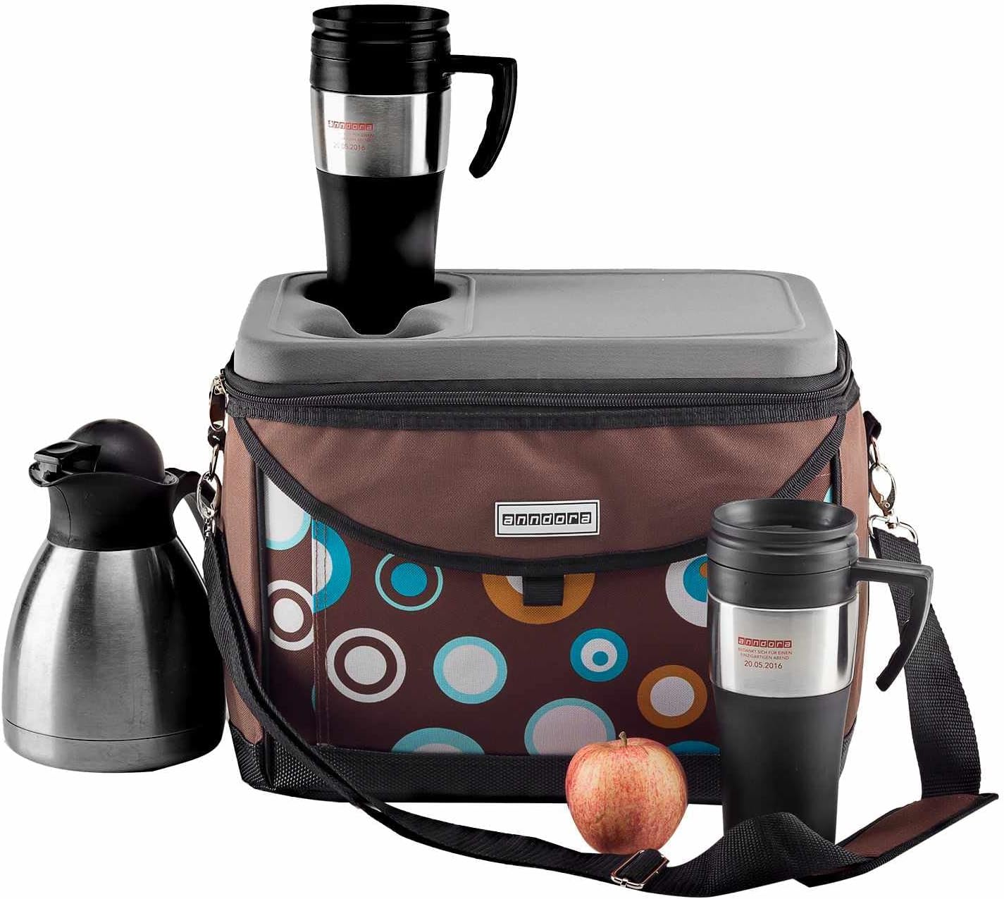 Kühltasche mit Getränkehalter, Braun