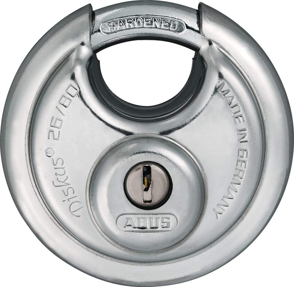 Diskus-Hangschloss 82344 26WY/80, 80mm / mit Sicherungskarte